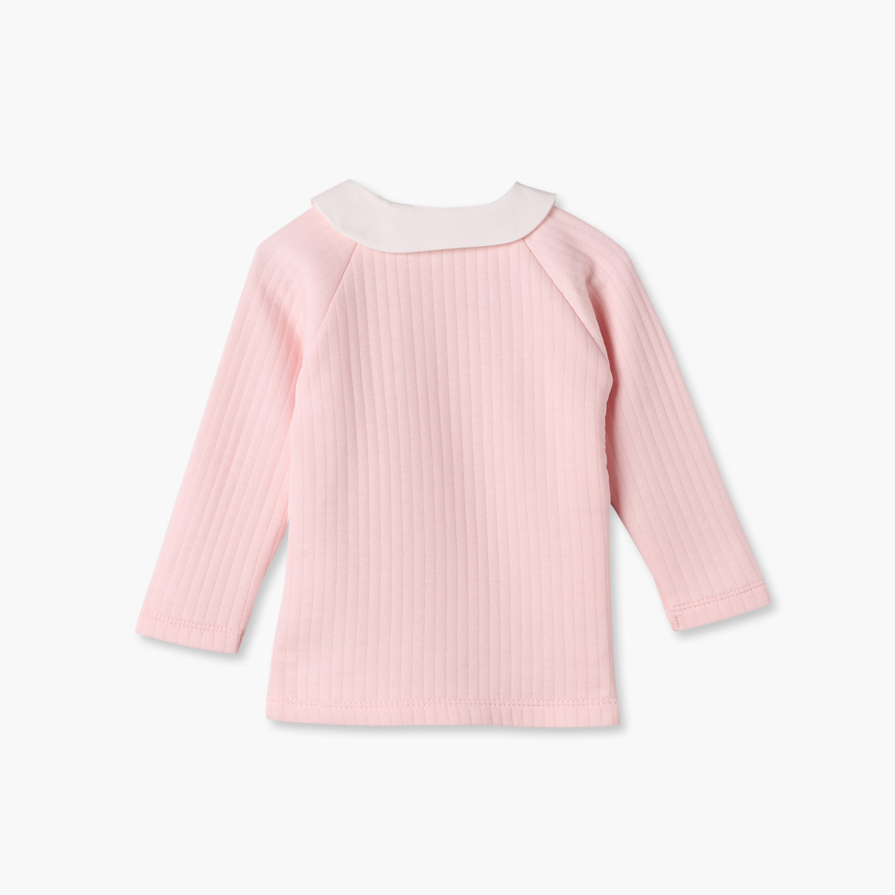 Giggles Collared Long Sleeves Pyjama Set with Ribbed Texture-baby-girls-clothing-nightwear-pyjamasets-image-5