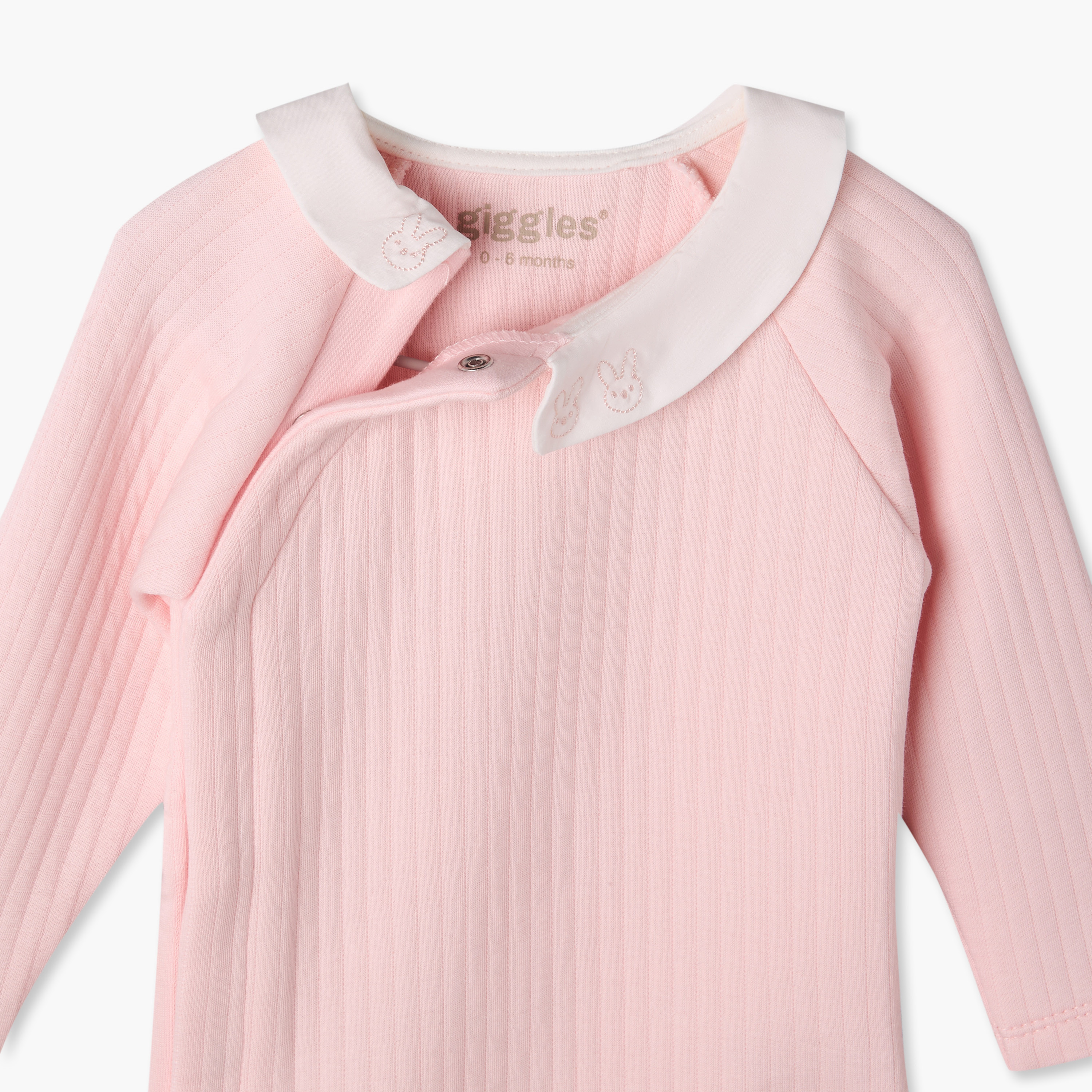 Giggles Collared Long Sleeves Pyjama Set with Ribbed Texture-baby-girls-clothing-nightwear-pyjamasets-image-8