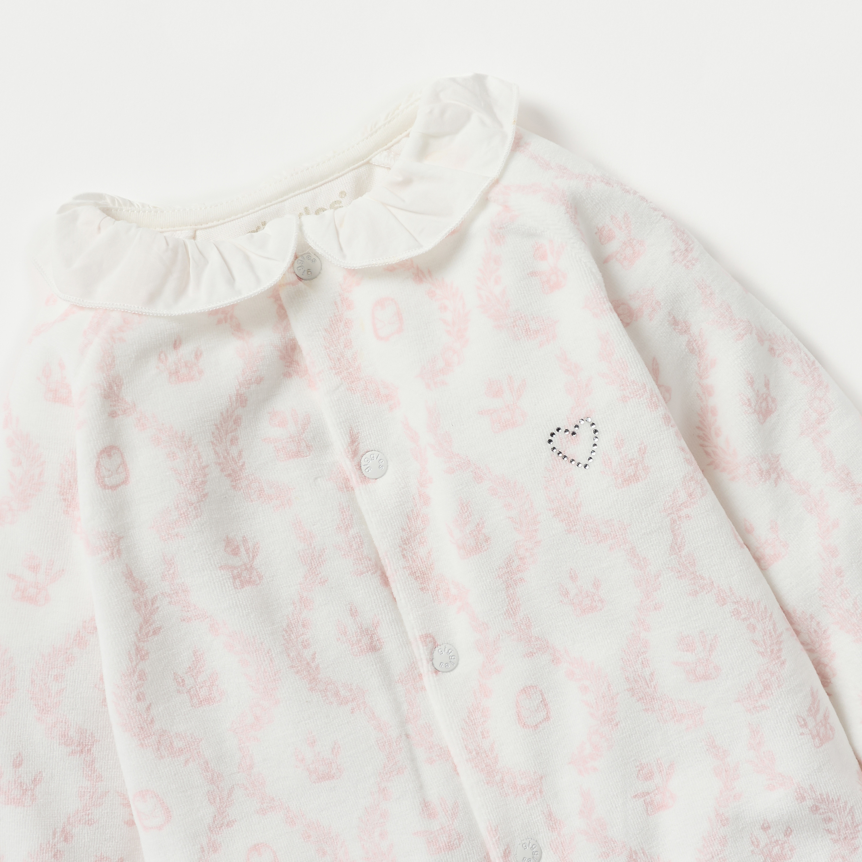 Giggles Floral Print Closed Feet Sleepsuit with Button Closure-baby-girls-clothing-nightwear-sleepsuits-image-3