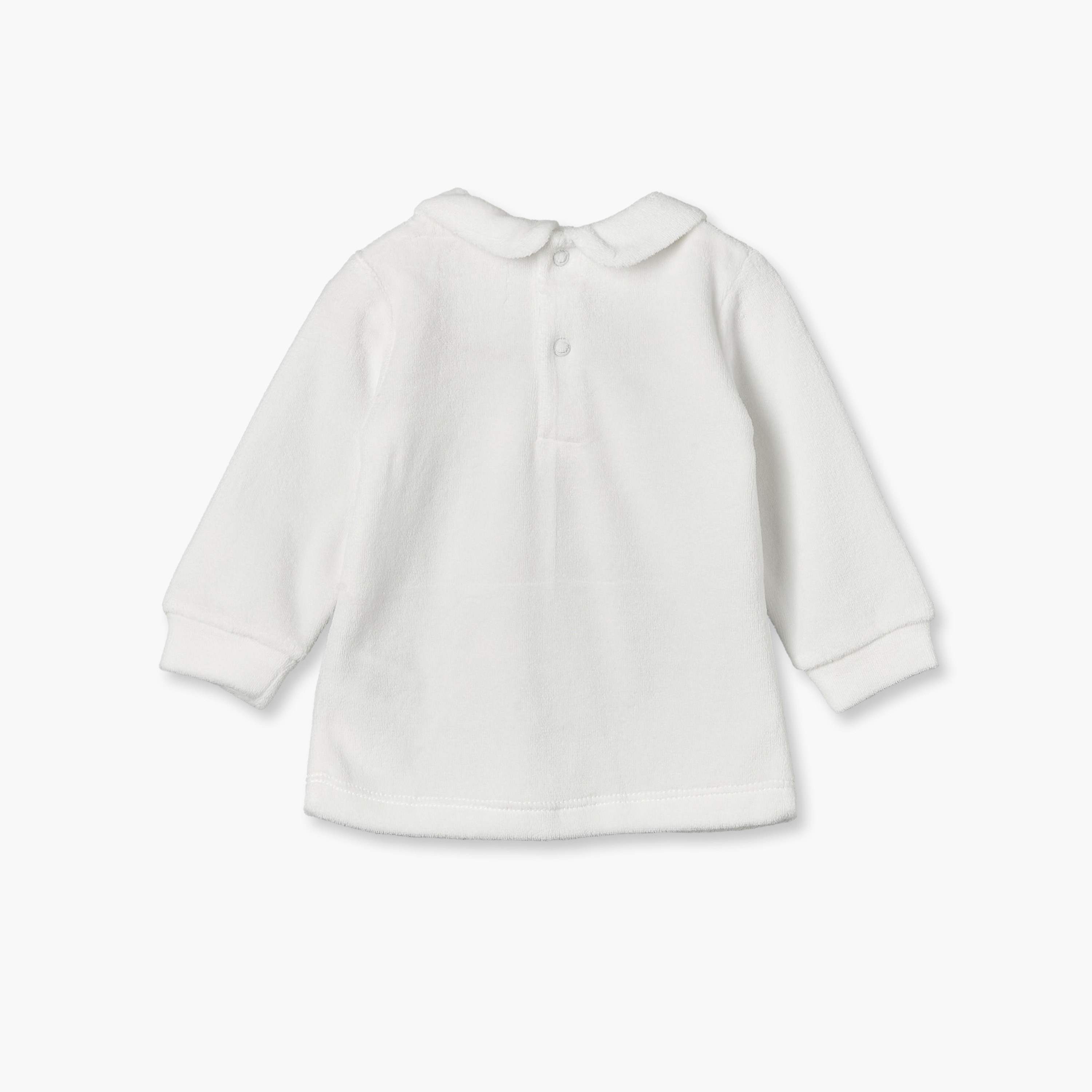 Juniors Peter Pan Collar Long Sleeves Pyjama Set with Cat Embroidery-baby-girls-clothing-nightwear-pyjamasets-image-4