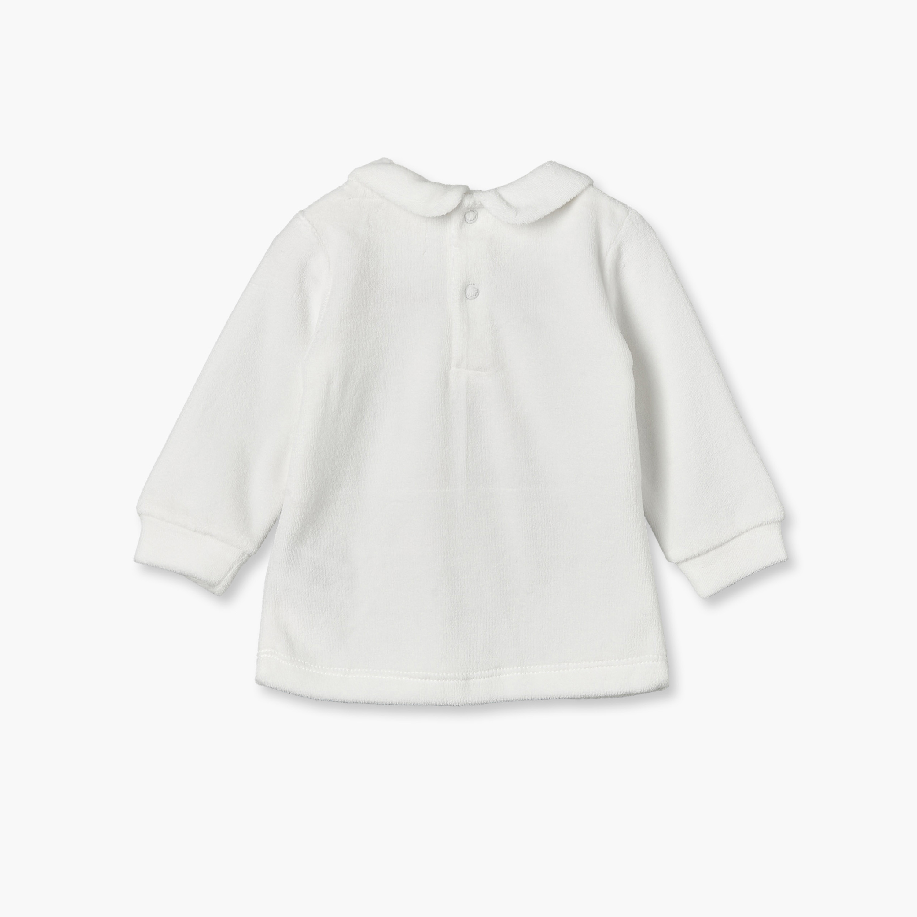 Juniors Peter Pan Collar Long Sleeves Pyjama Set with Cat Embroidery-baby-girls-clothing-nightwear-pyjamasets-image-5