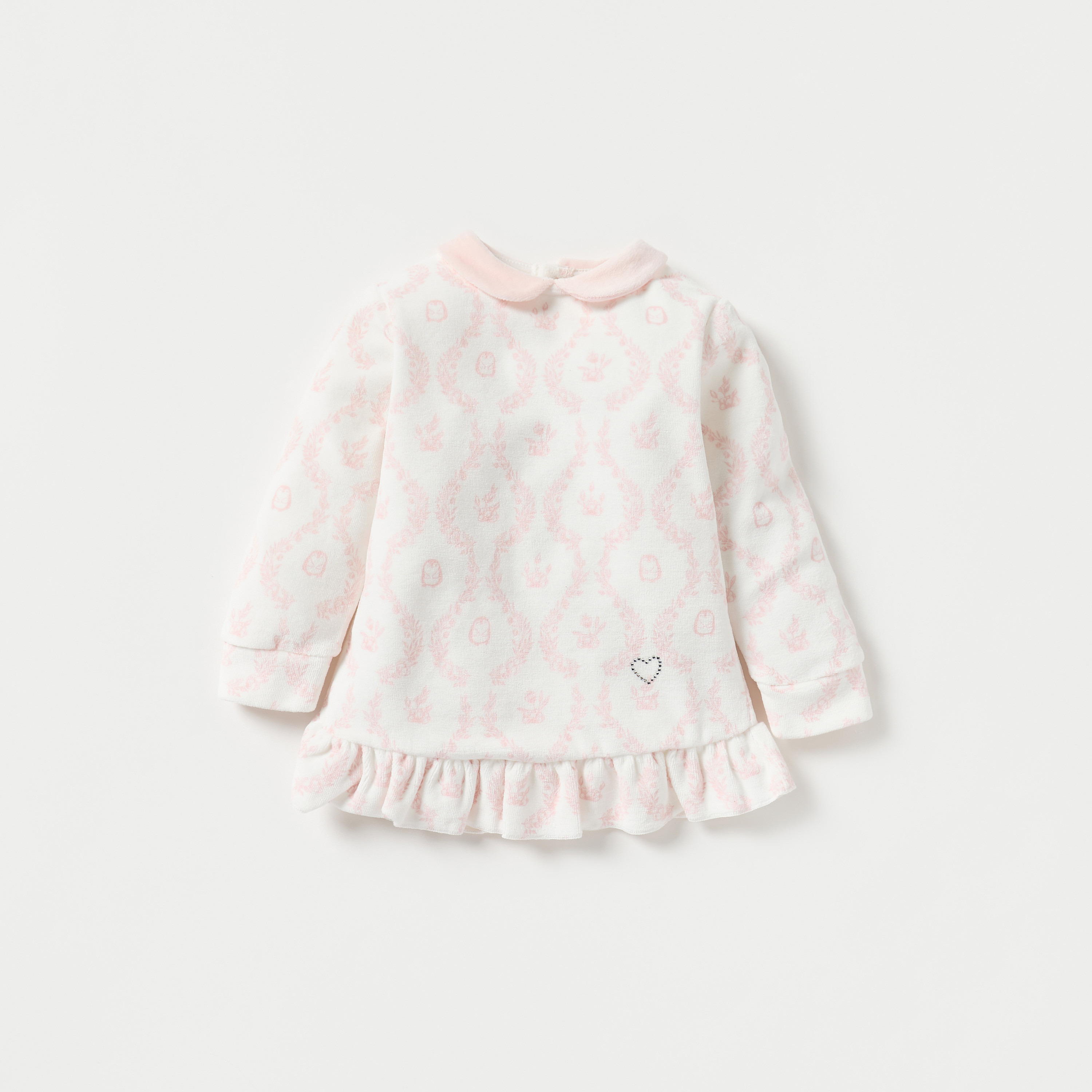 Giggles Floral Print Long Sleeves T-shirt and Pyjama Set-baby-girls-clothing-nightwear-pyjamasets-image-2
