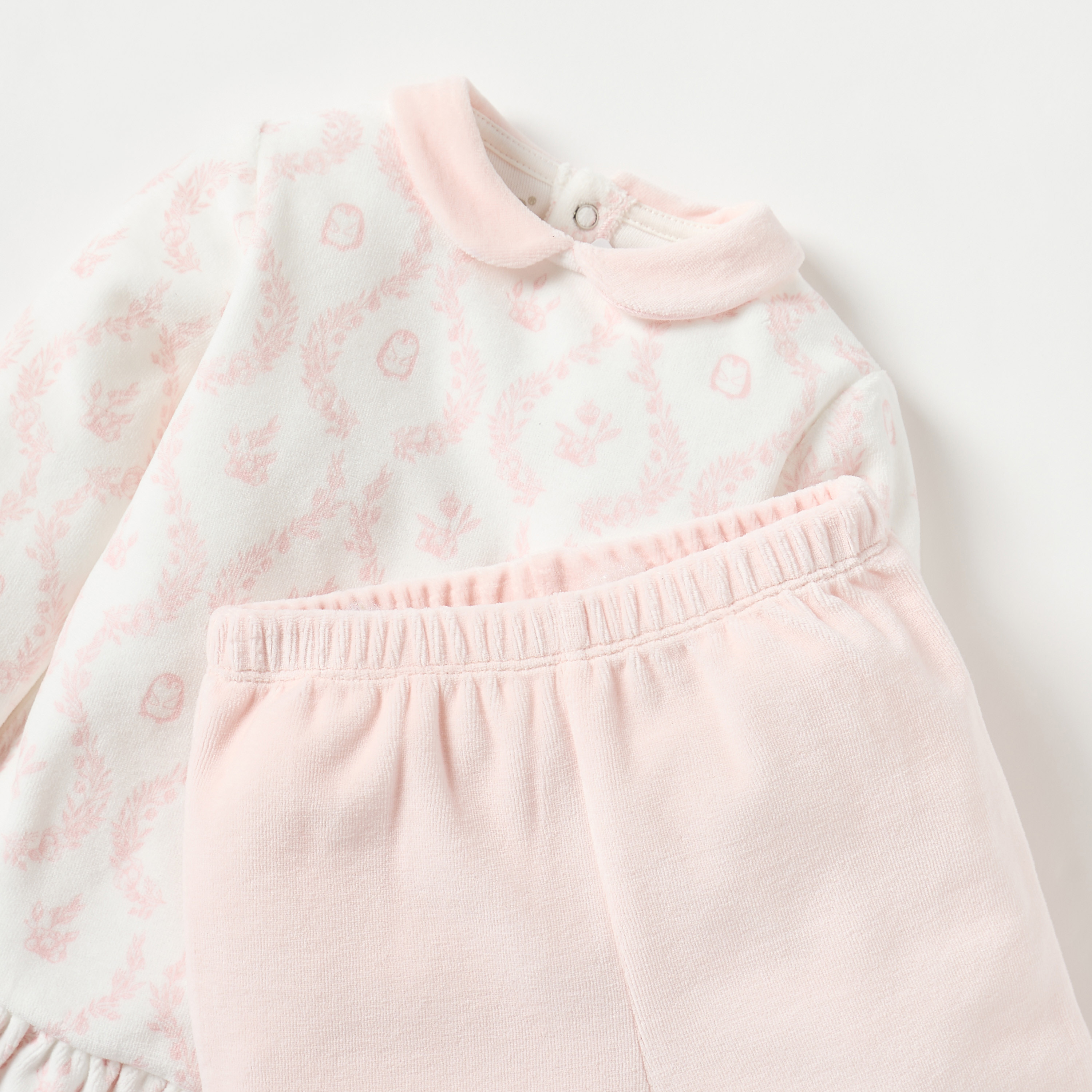 Giggles Floral Print Long Sleeves T-shirt and Pyjama Set-baby-girls-clothing-nightwear-pyjamasets-image-5