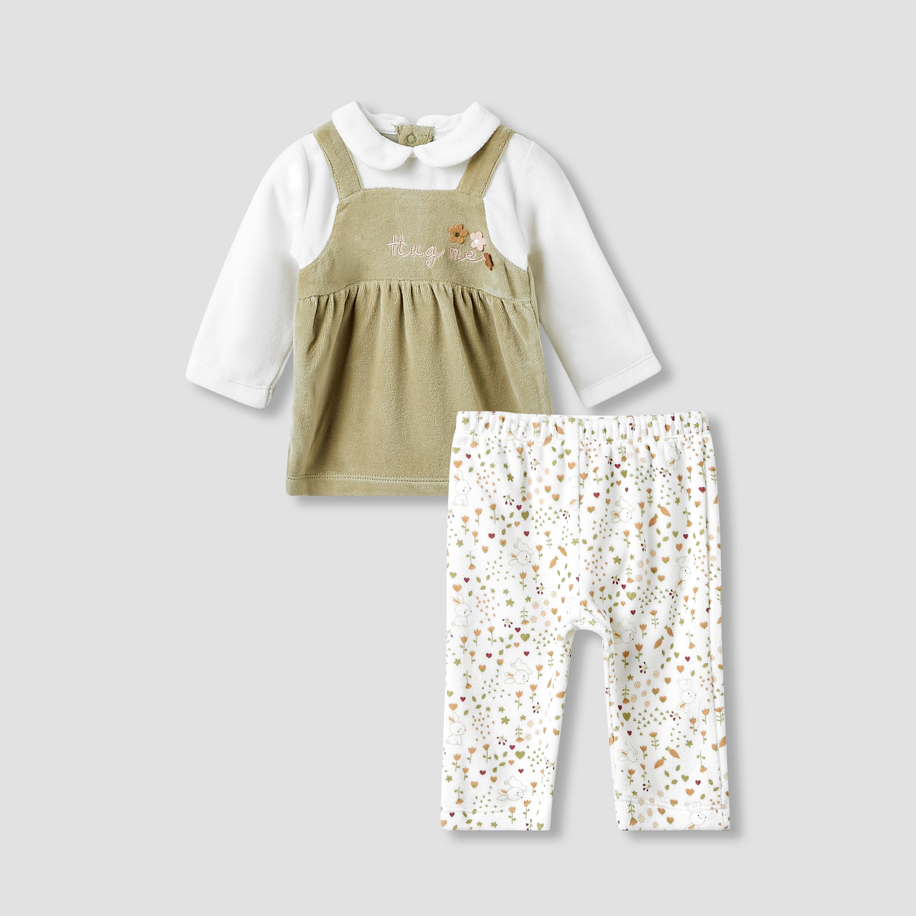 Juniors Pyjama Set with Embroidery - Long Sleeves - Peter Pan Collar-baby-girls-clothing-winterwear-pyjamasets-image-1