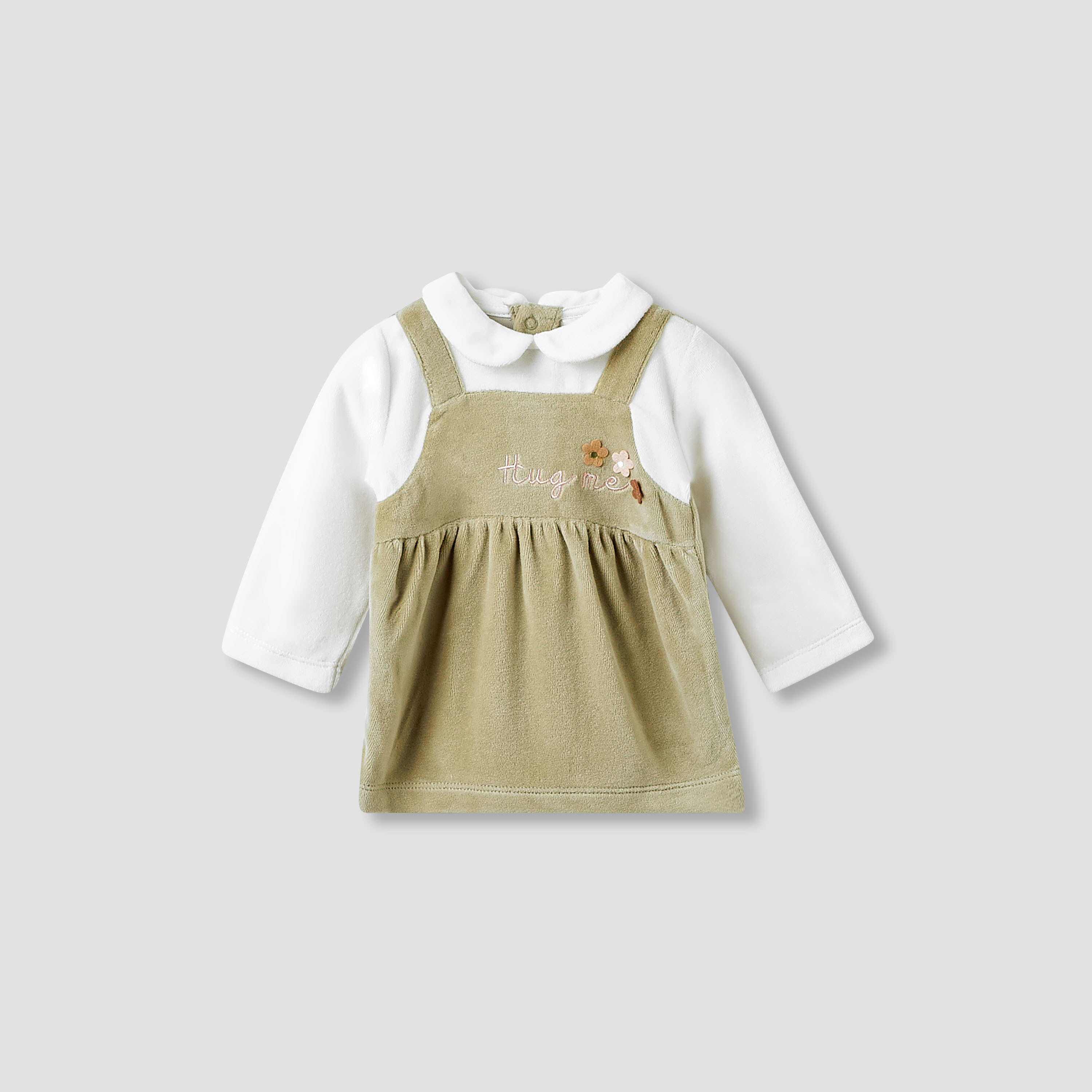 Juniors Pyjama Set with Embroidery - Long Sleeves - Peter Pan Collar-baby-girls-clothing-winterwear-pyjamasets-image-2