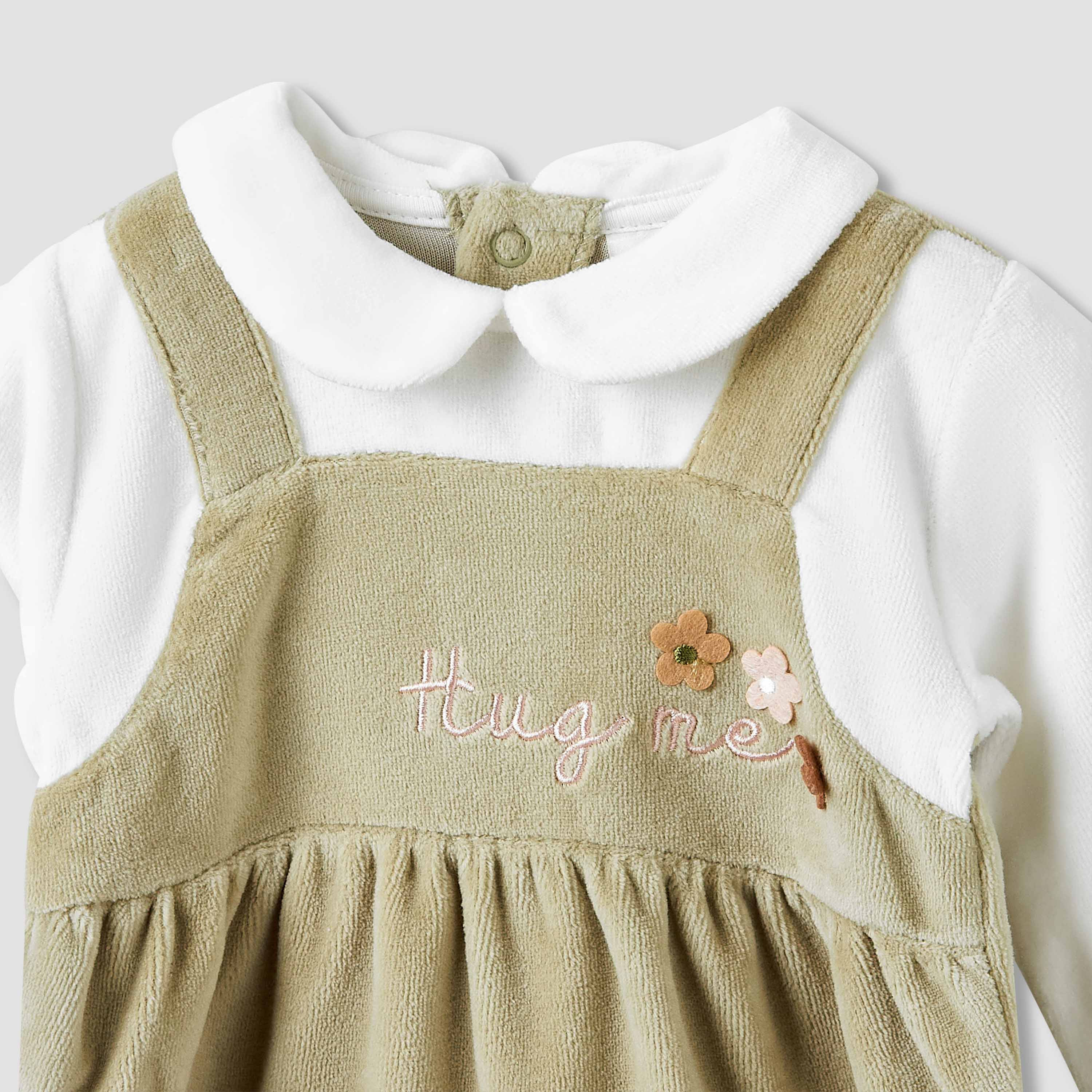 Juniors Pyjama Set with Embroidery - Long Sleeves - Peter Pan Collar-baby-girls-clothing-winterwear-pyjamasets-image-4