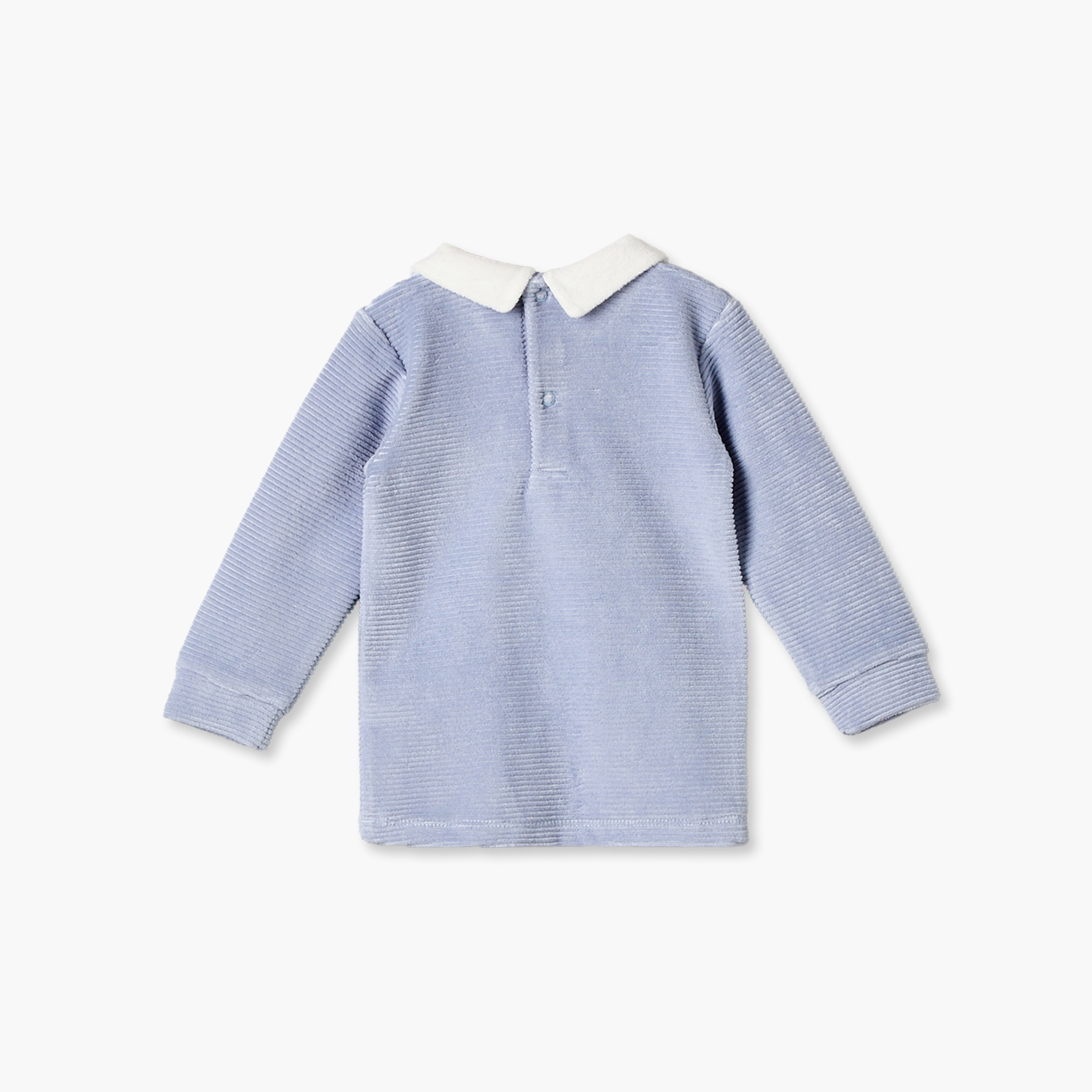 طقم بيجاما بياقة وأكمام طويلة وتطريزات دب من جيجلز-baby-boys-clothing-nightwear-pyjamasets-image-4