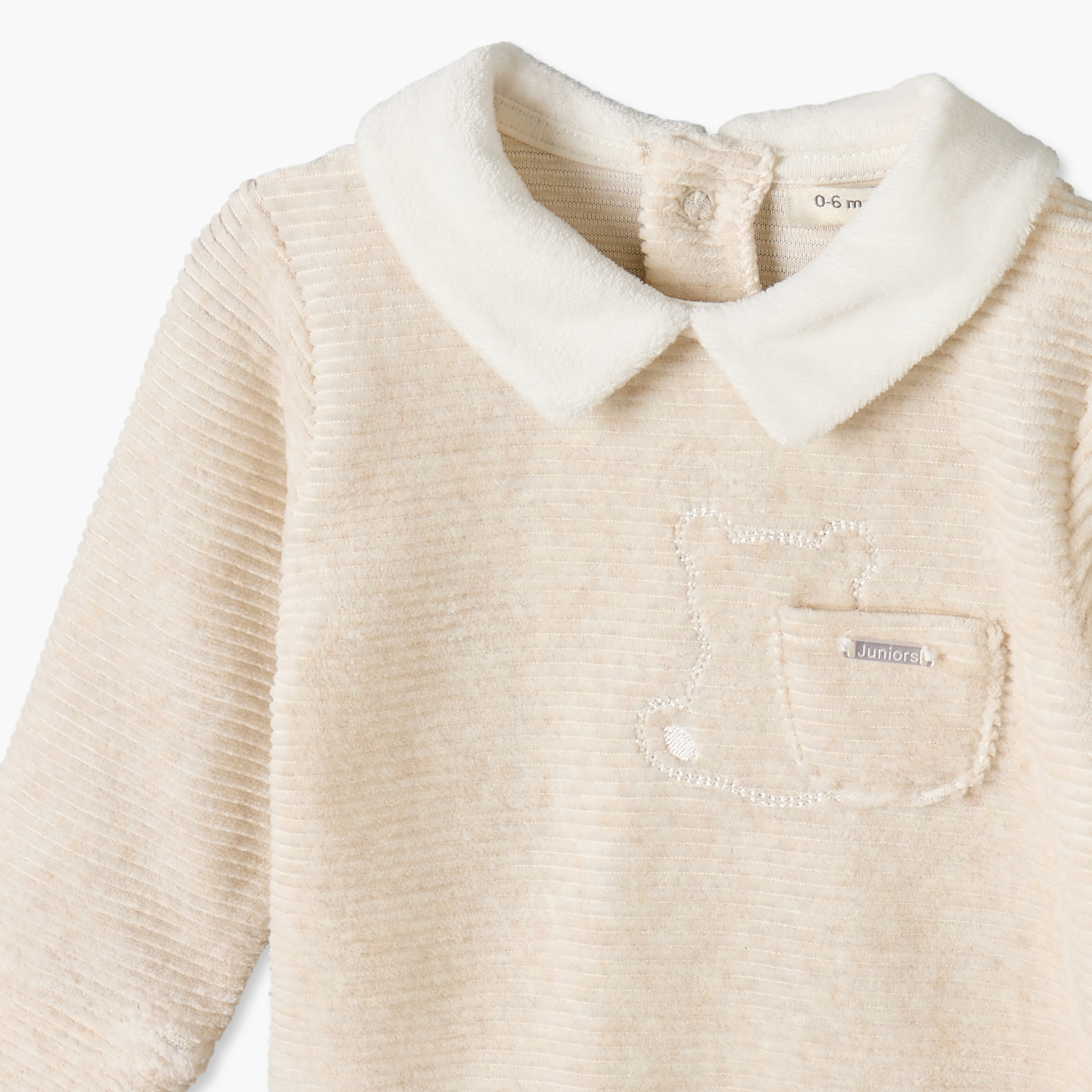 Giggles Collared Long Sleeves Pyjama Set with Bear Embroidery-baby-boys-clothing-nightwear-pyjamasets-image-5