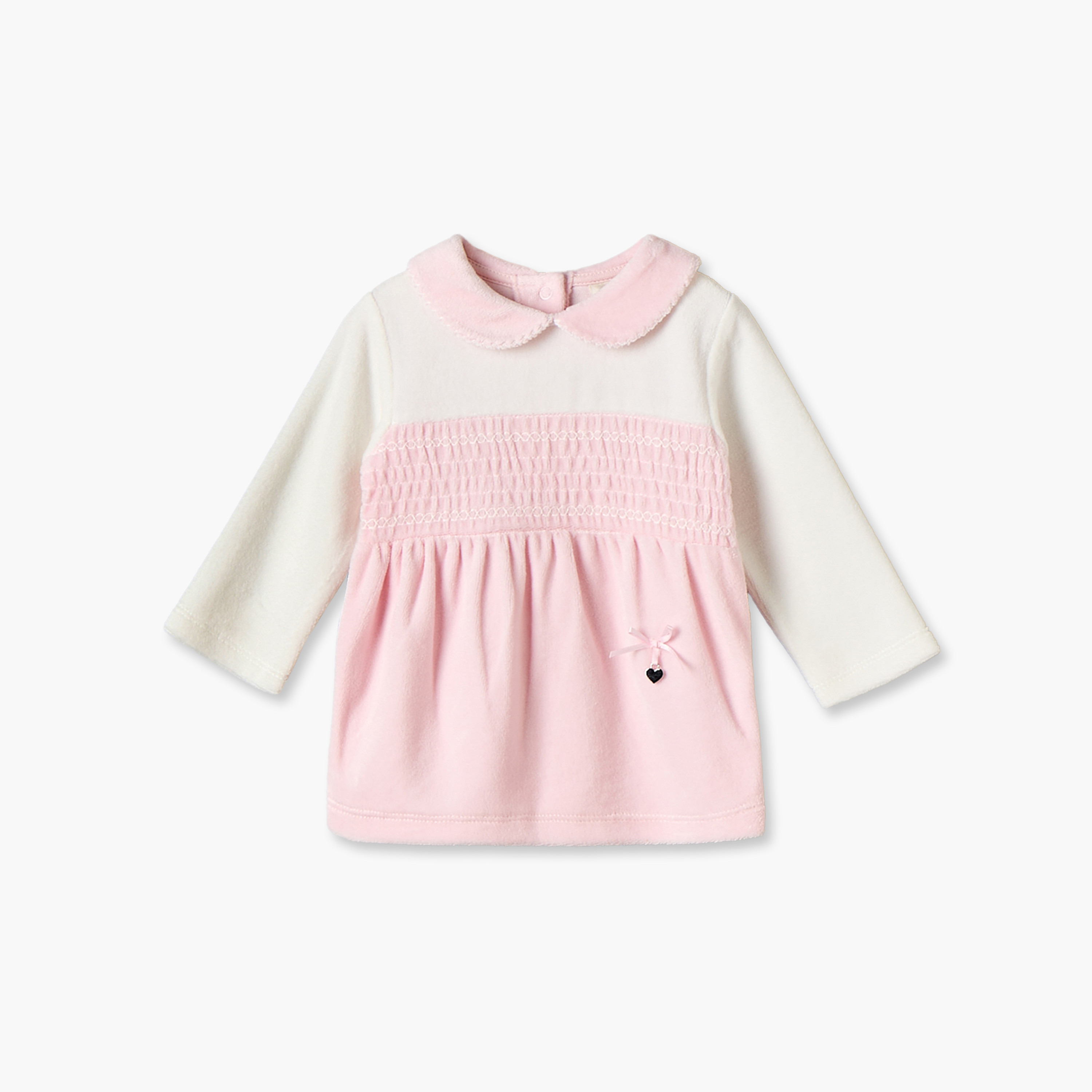 Giggles Collared Long Sleeves Pyjama Set with Shirred Panel-baby-girls-clothing-nightwear-pyjamasets-image-3