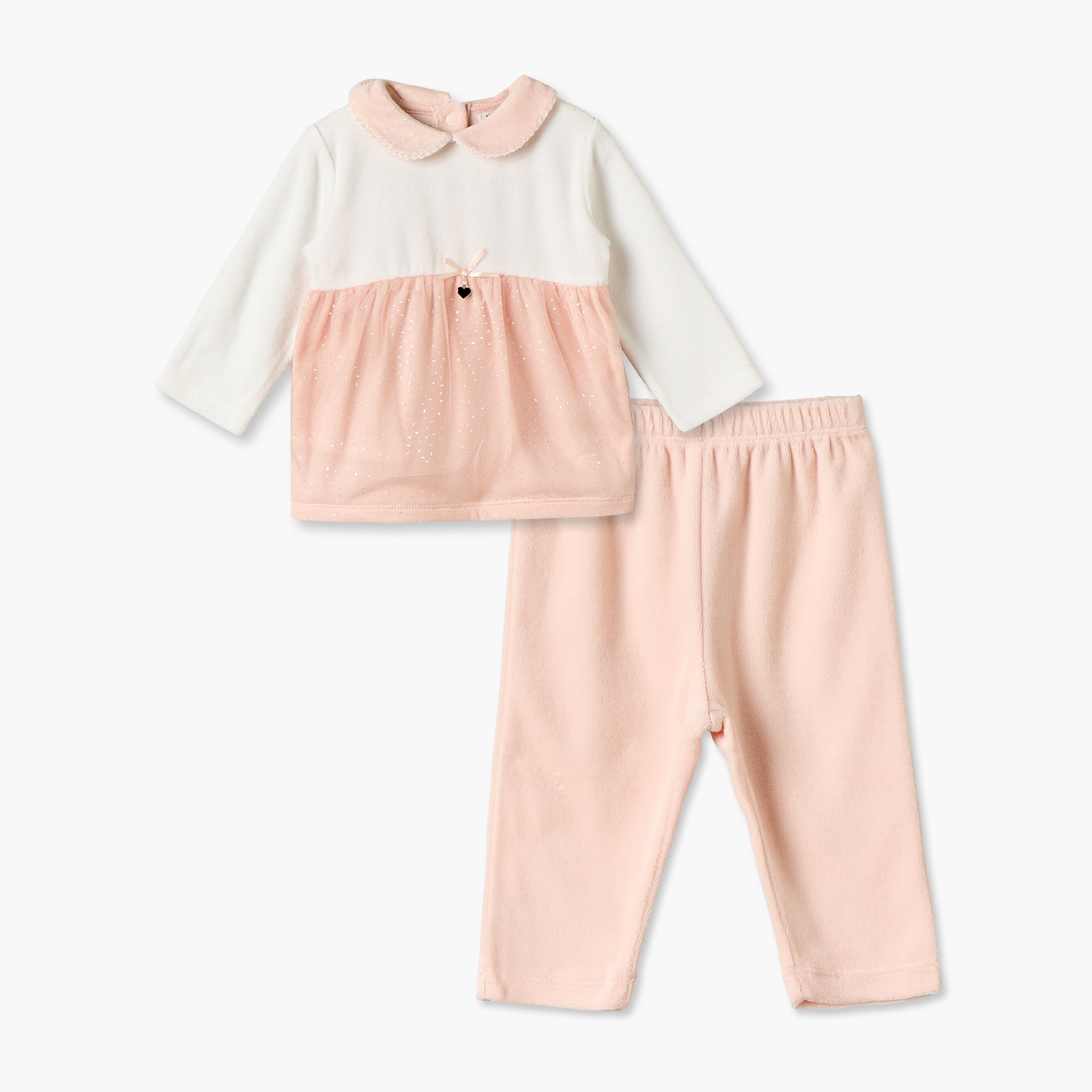 طقم بيجاما بياقة وأكمام طويلة وأزرار إغلاق من جيجلز-baby-girls-clothing-nightwear-pyjamasets-image-1