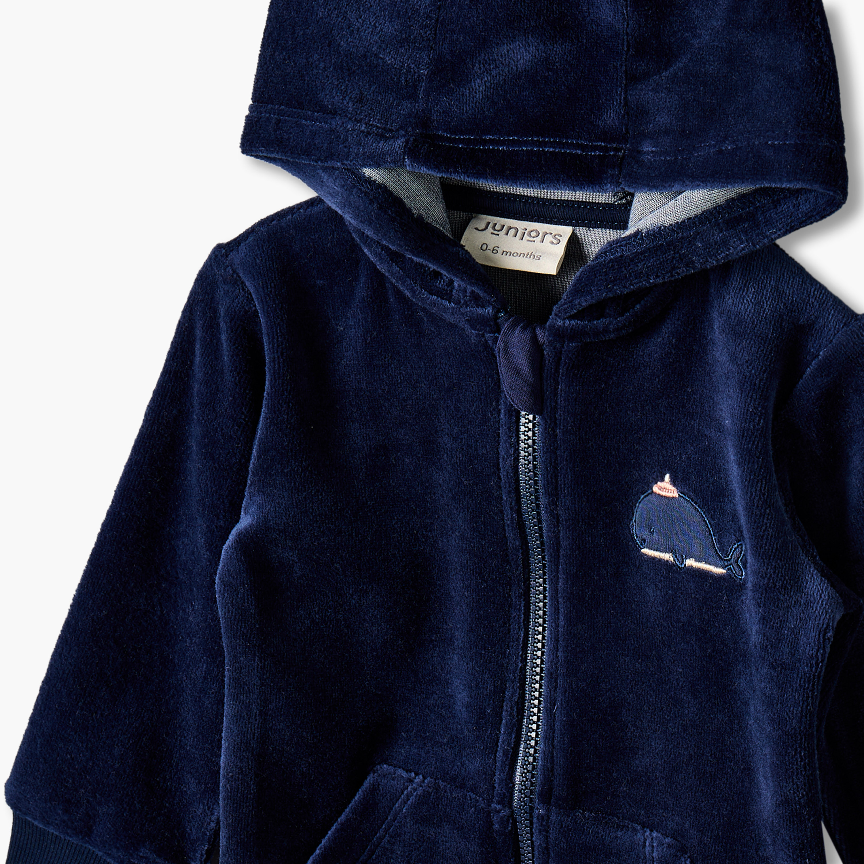 طقم هودي بأكمام طويلة وسحاب إغلاق وبنطلون جوجر بتطريزات من جونيورز-baby-girls-clothing-nightwear-pyjamasets-image-6