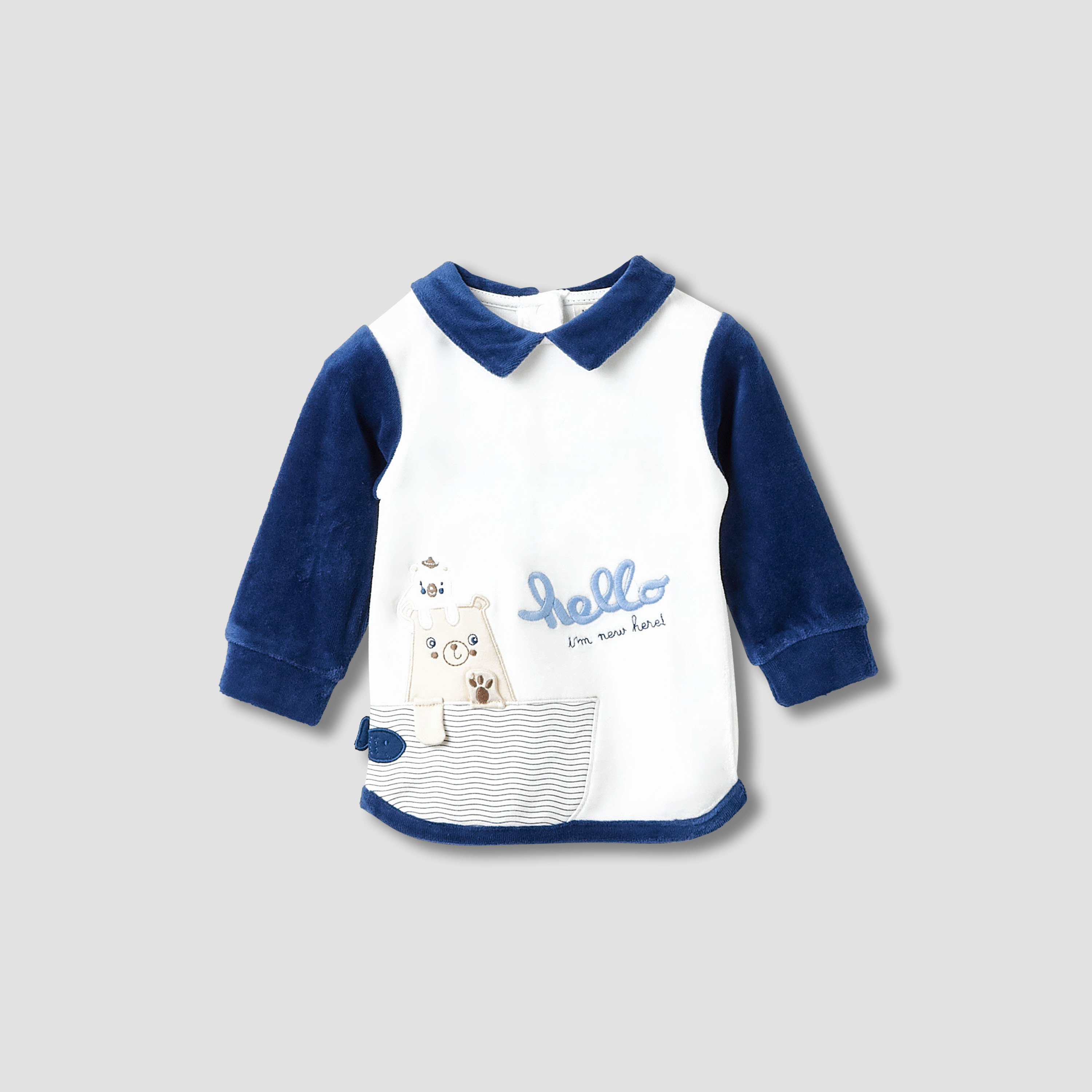 Juniors Pyjama Set with Applique Detail - Long Sleeves - Collar-baby-boys-clothing-winterwear-setsandcoords-image-2