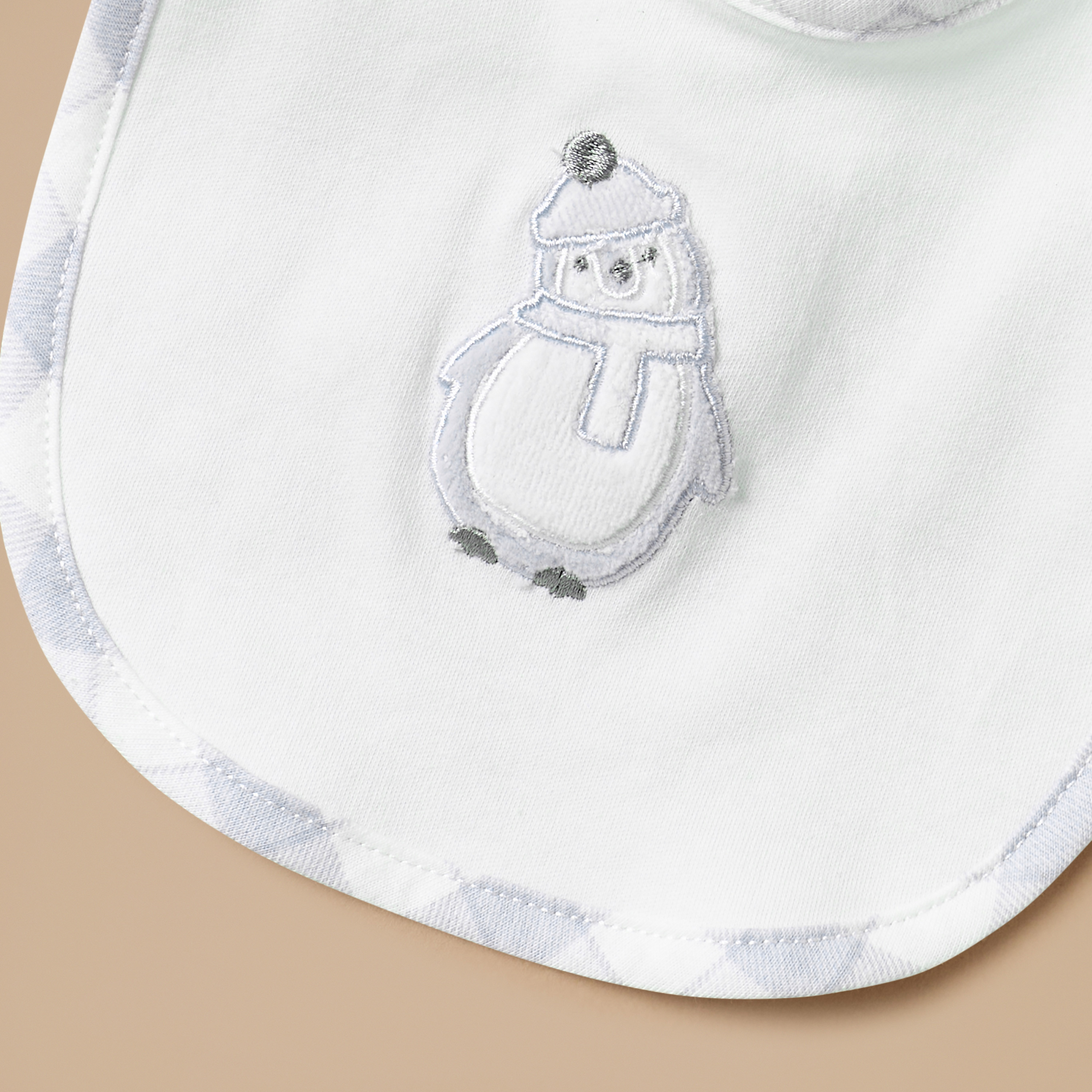 Giggles Penguin Applique Bib with Snap Button Fastening-baby-feeding-bibs-image-3