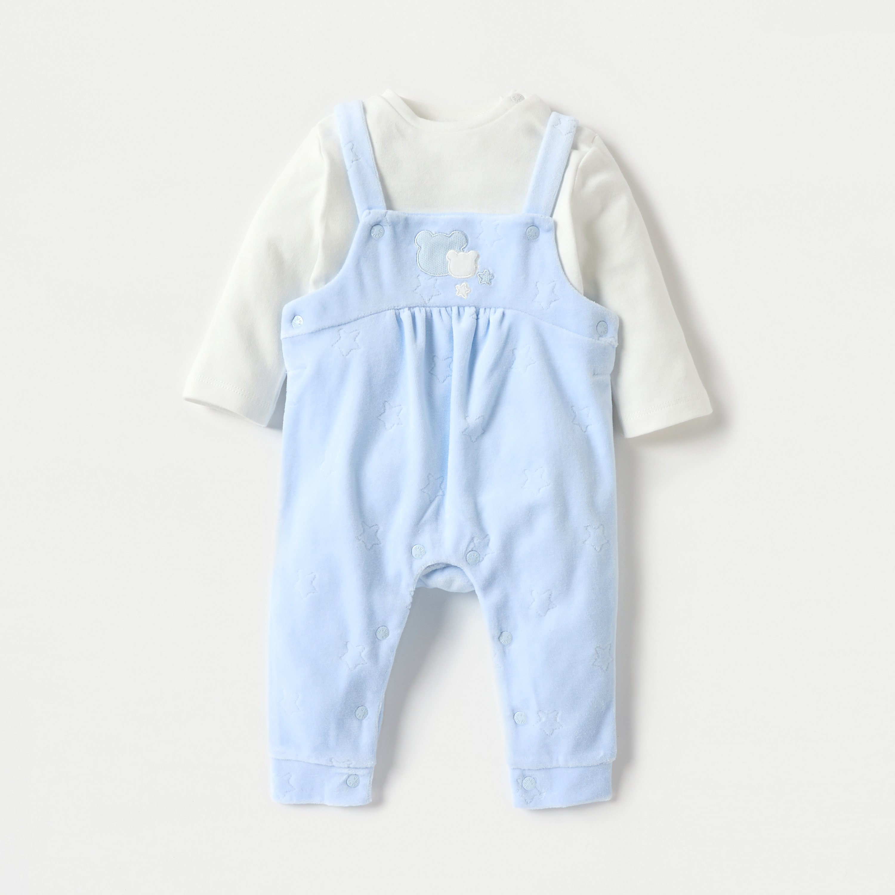 Giggles Applique Detail Dungaree and T-shirt Set-baby-boys-clothing-winterwear-rompers-image-1