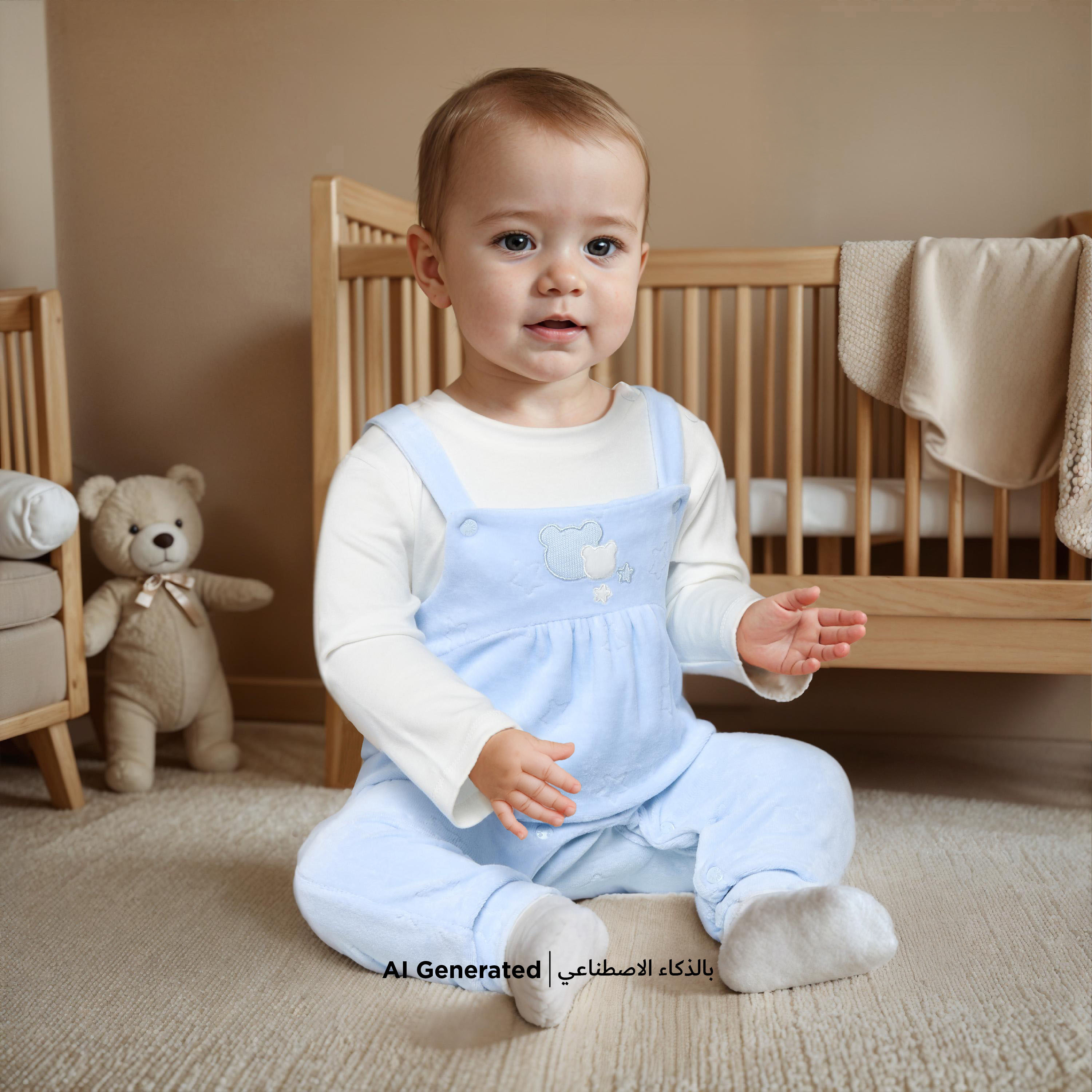 Giggles Applique Detail Dungaree and T-shirt Set-baby-boys-clothing-winterwear-rompers-image-6