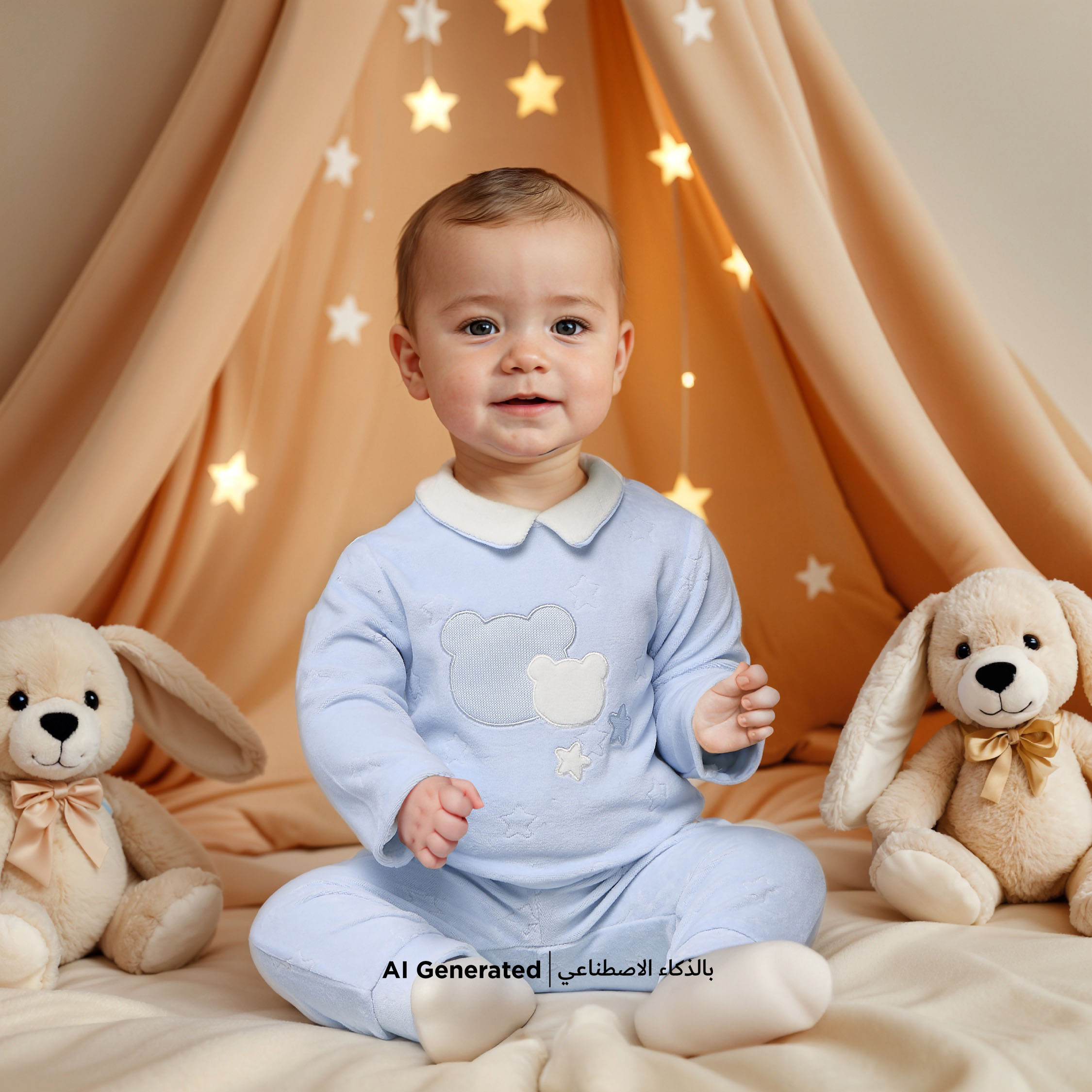 طقم بنطلون بيجاما وبلوزة قطيفة بنقوش من جيجلز-baby-boys-clothing-nightwear-pyjamasets-image-7