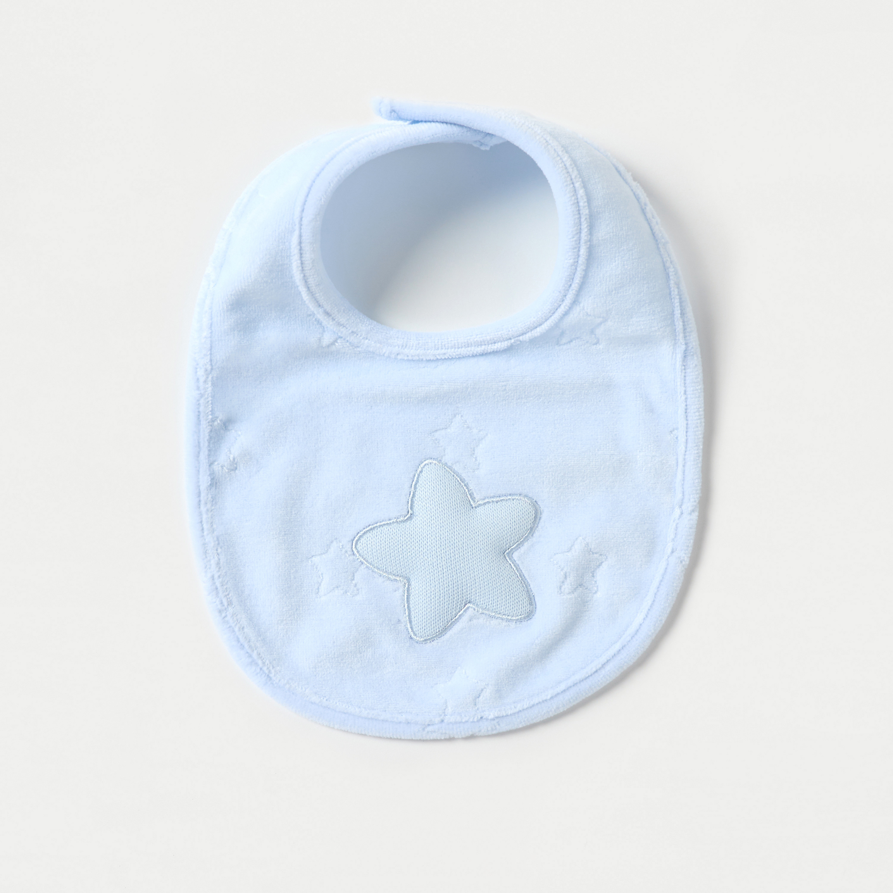 Giggles Star Applique Bib with Snap Button Closure-baby-feeding-bibs-image-1