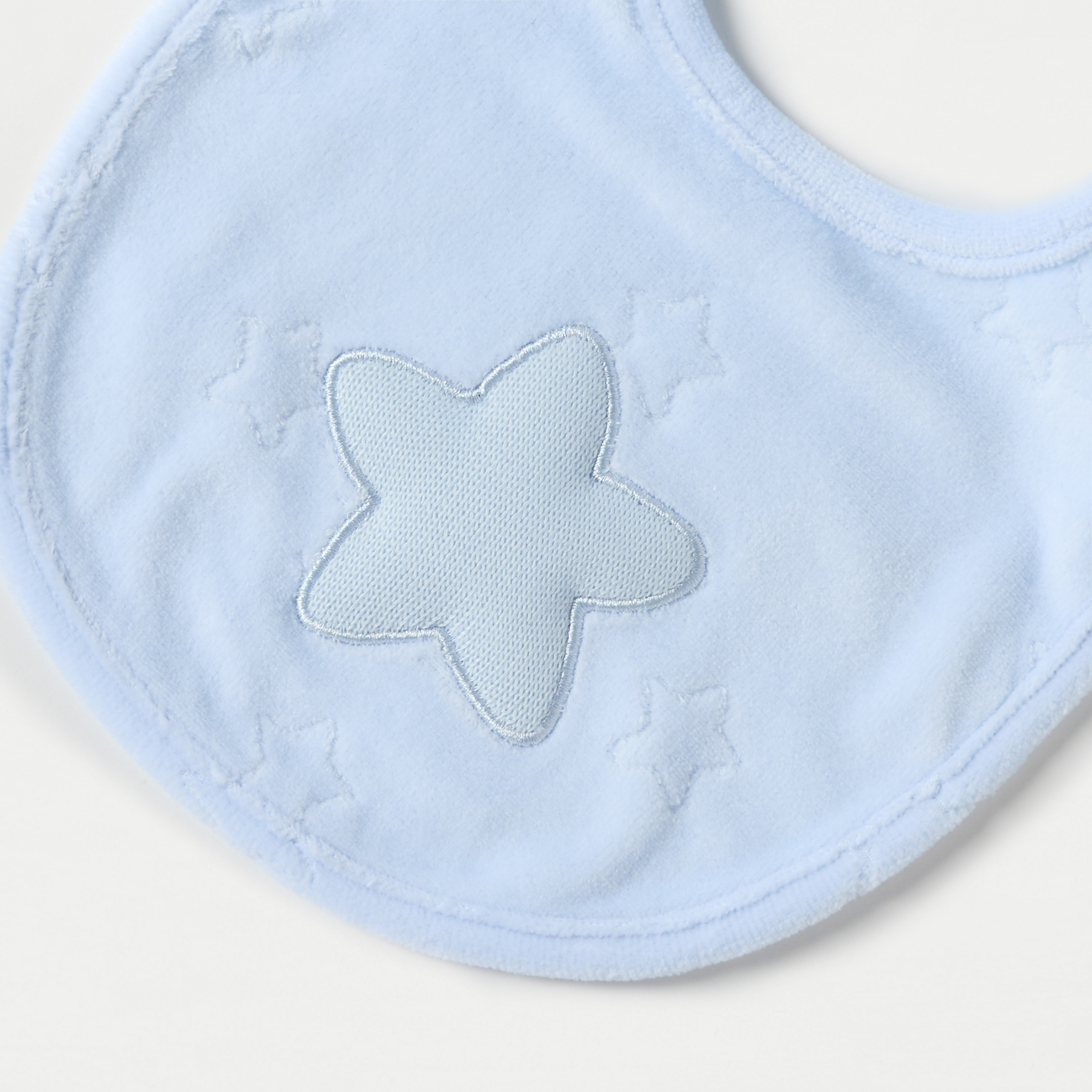 Giggles Star Applique Bib with Snap Button Closure-baby-feeding-bibs-image-3