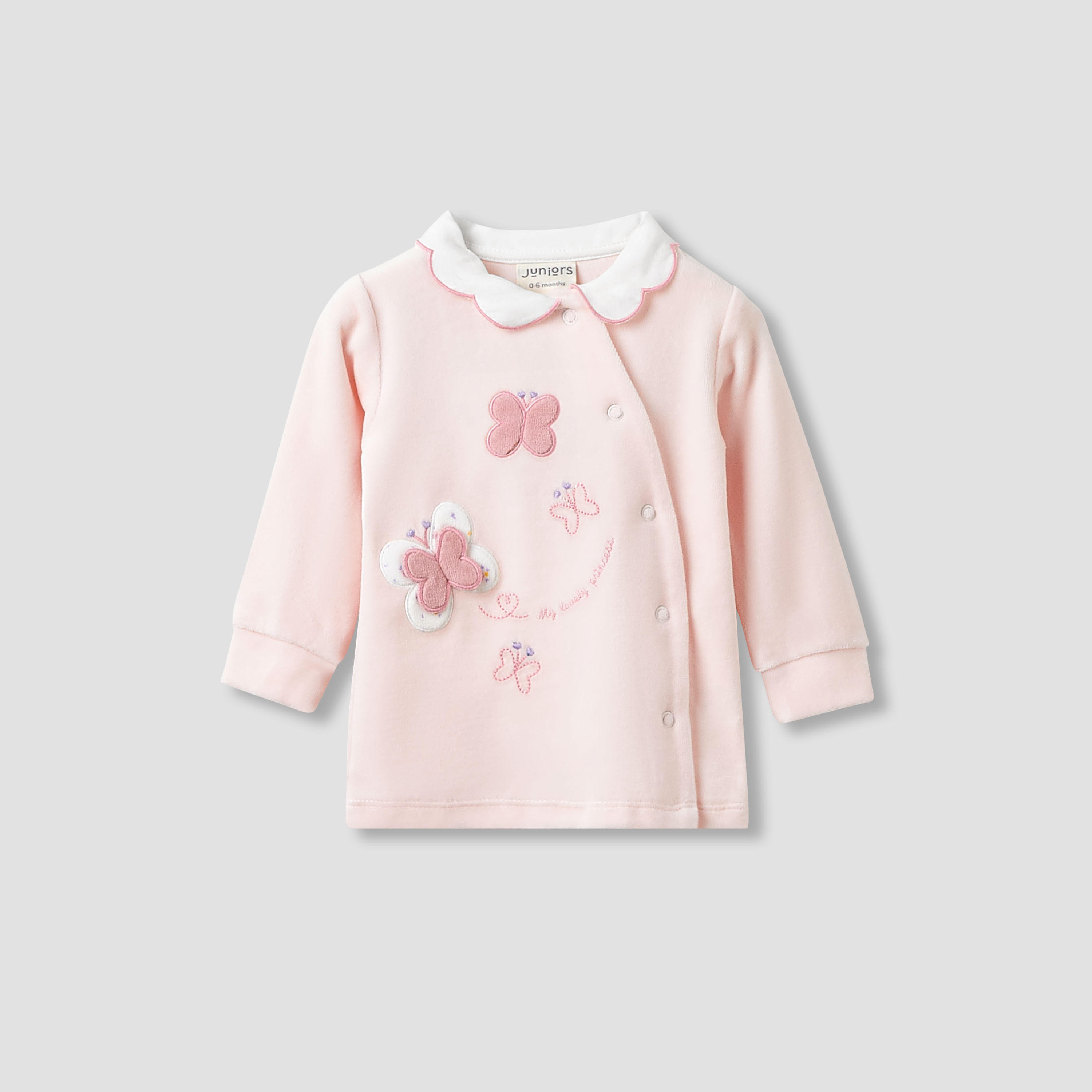 Juniors Pyjama Set with Butterfly Applique - Long Sleeves - Collar-baby-girls-clothing-nightwear-pyjamasets-image-2