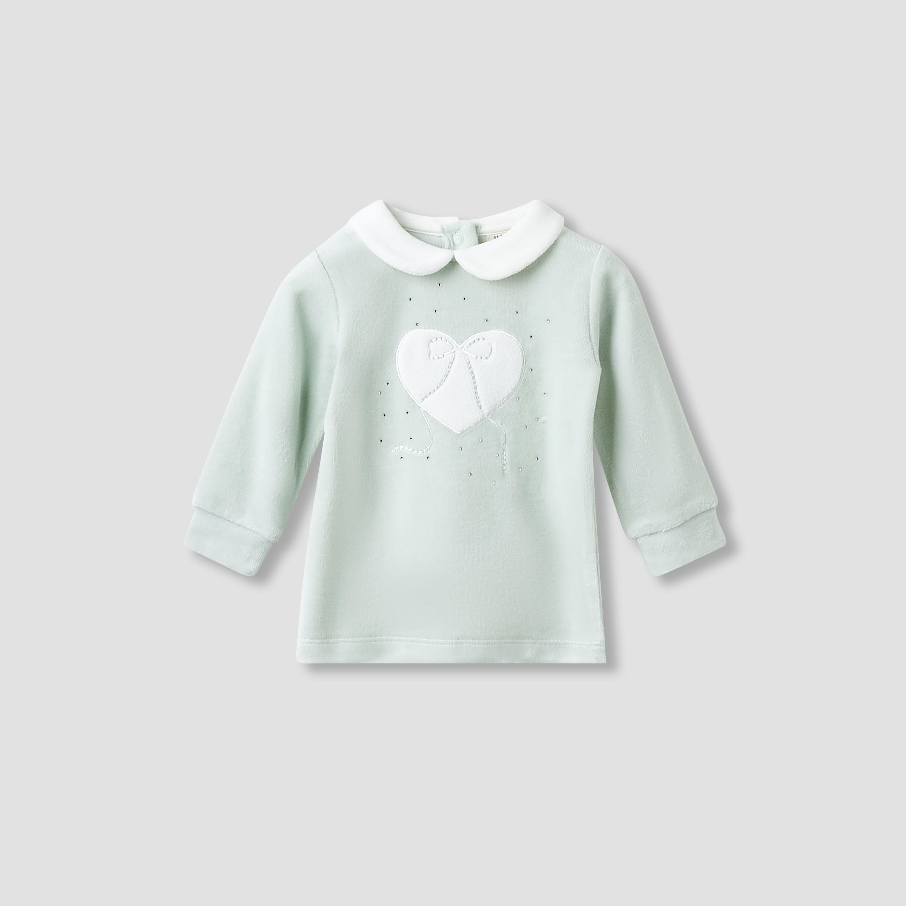 Juniors Pyjama Set with Heart Applique - Long Sleeves - Collar-baby-girls-clothing-nightwear-pyjamasets-image-2