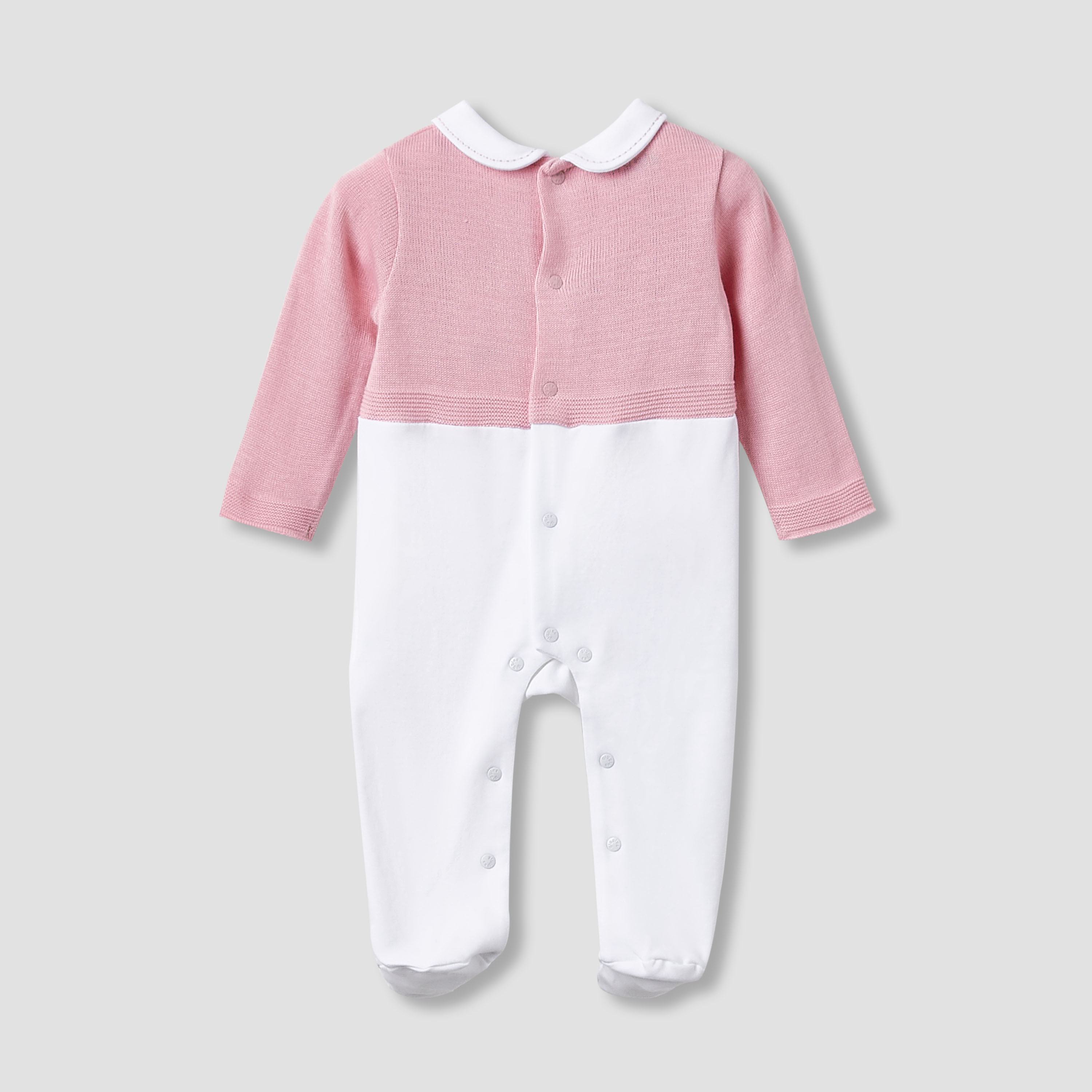 Giggles Collared Sleepsuit with Snap Button Closure - Long Sleeves-baby-girls-clothing-nightwear-sleepsuits-image-2