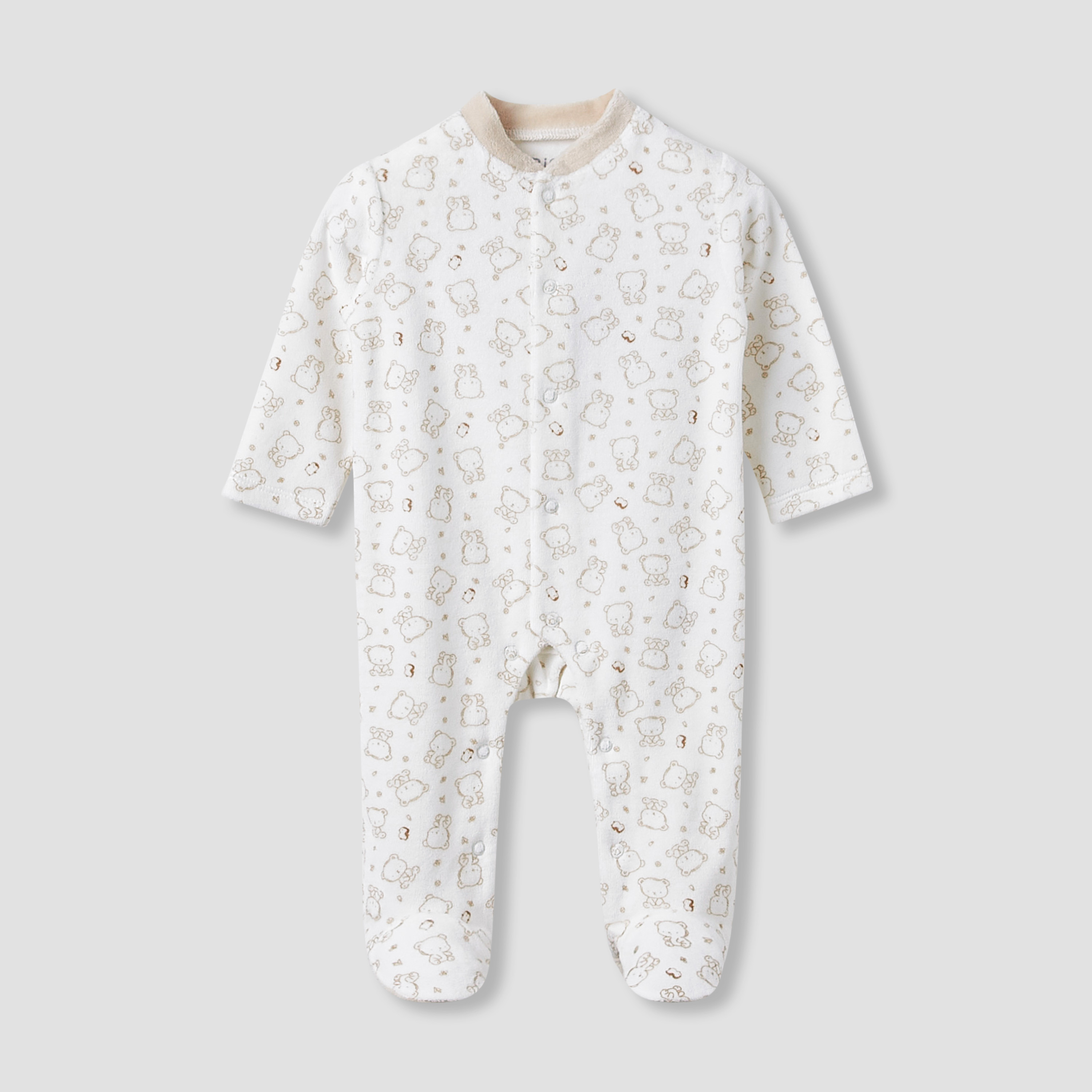 Juniors Crew Neck Sleepsuit with Bear Print - Long Sleeves-baby-boys-clothing-nightwear-sleepsuits-image-1