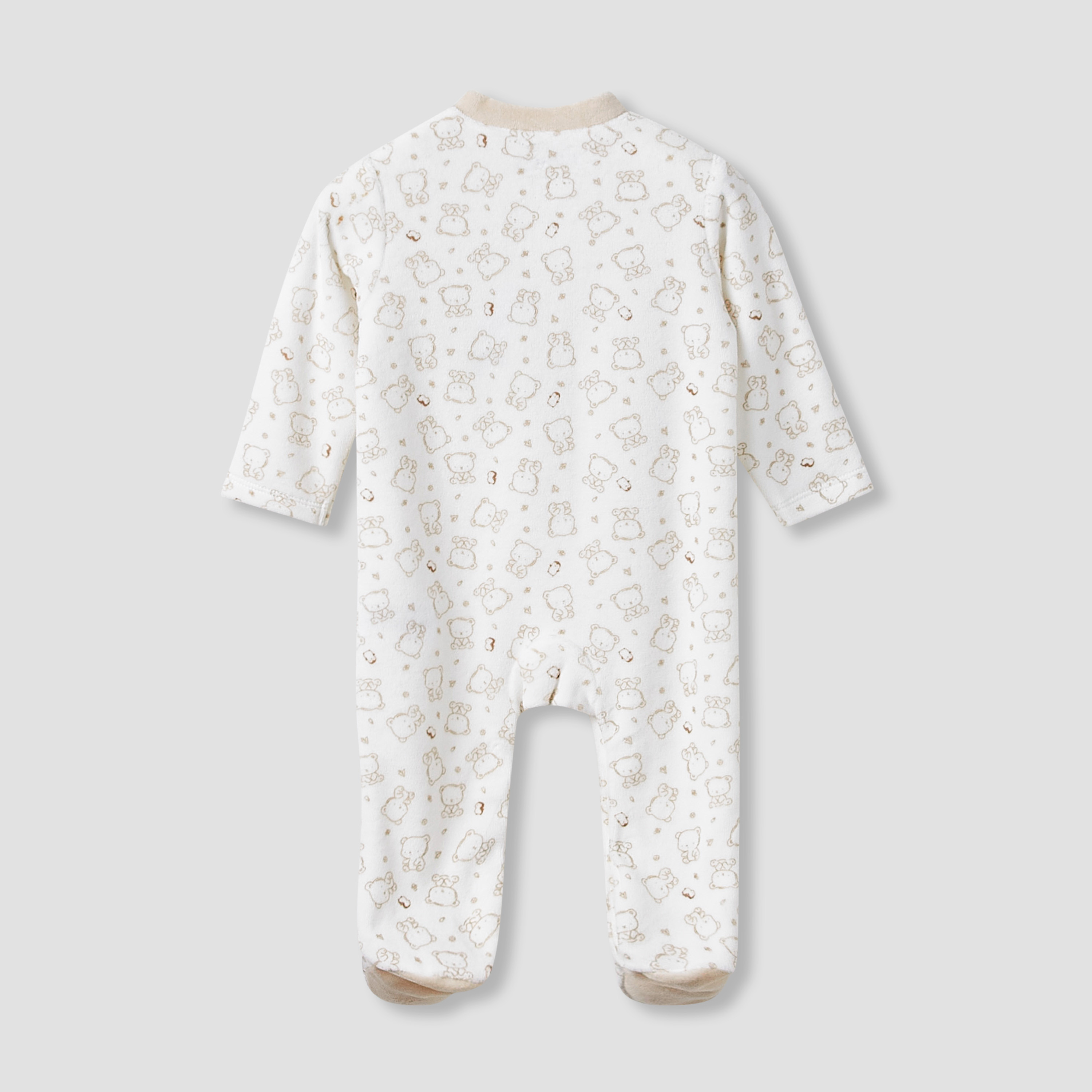 Juniors Crew Neck Sleepsuit with Bear Print - Long Sleeves-baby-boys-clothing-nightwear-sleepsuits-image-2