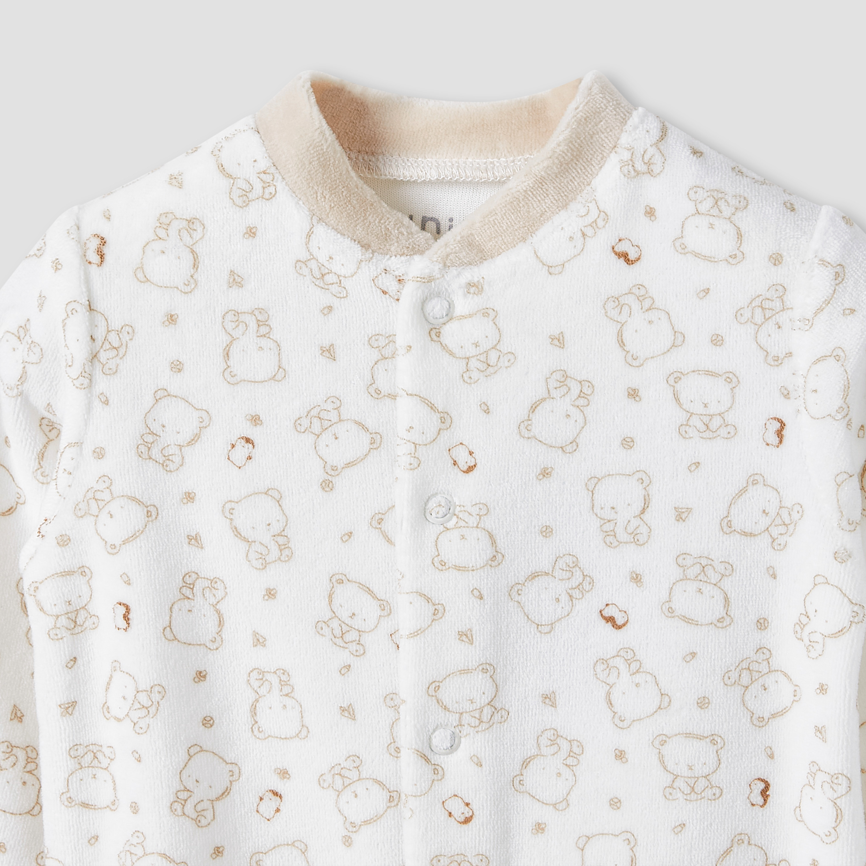 Juniors Crew Neck Sleepsuit with Bear Print - Long Sleeves-baby-boys-clothing-nightwear-sleepsuits-image-3