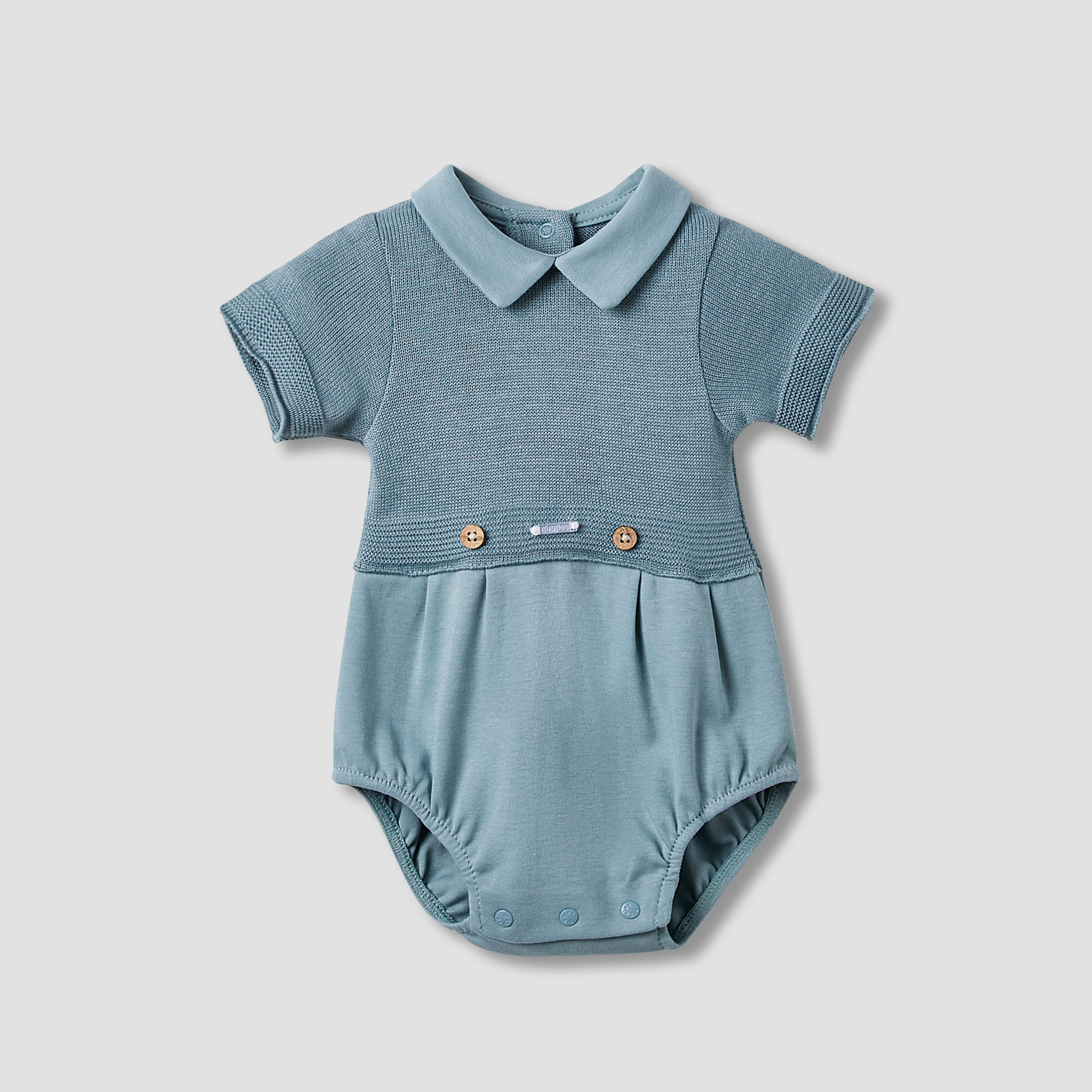 Giggles Collared Bodysuit with Snap Button Closure - Short Sleeves-baby-boys-clothing-bodysuits-image-1