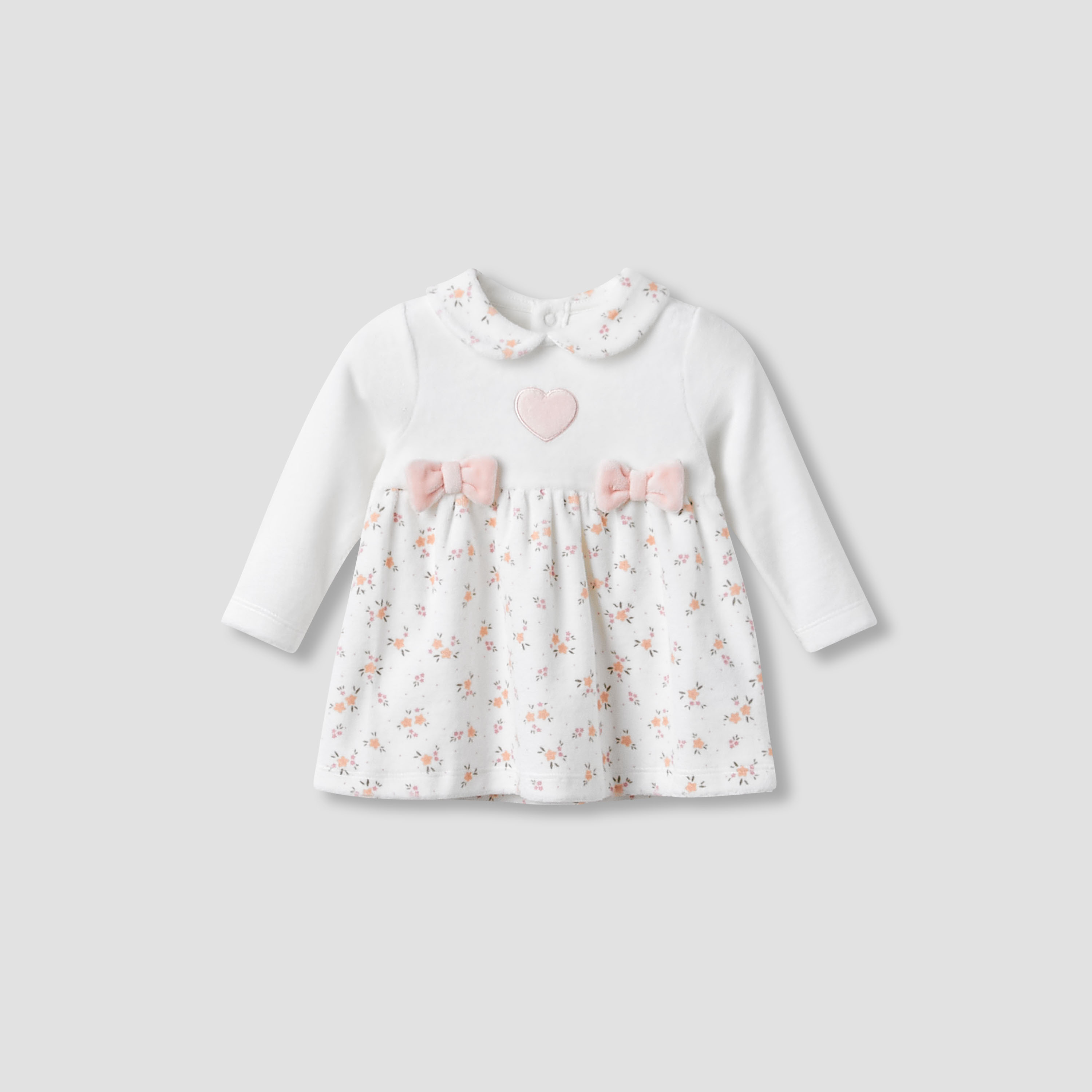 Juniors Girls A-line Dress with Floral Print - Long Sleeves - Peter Pan Collar-baby-girls-clothing-dressesandjumpsuits-image-1