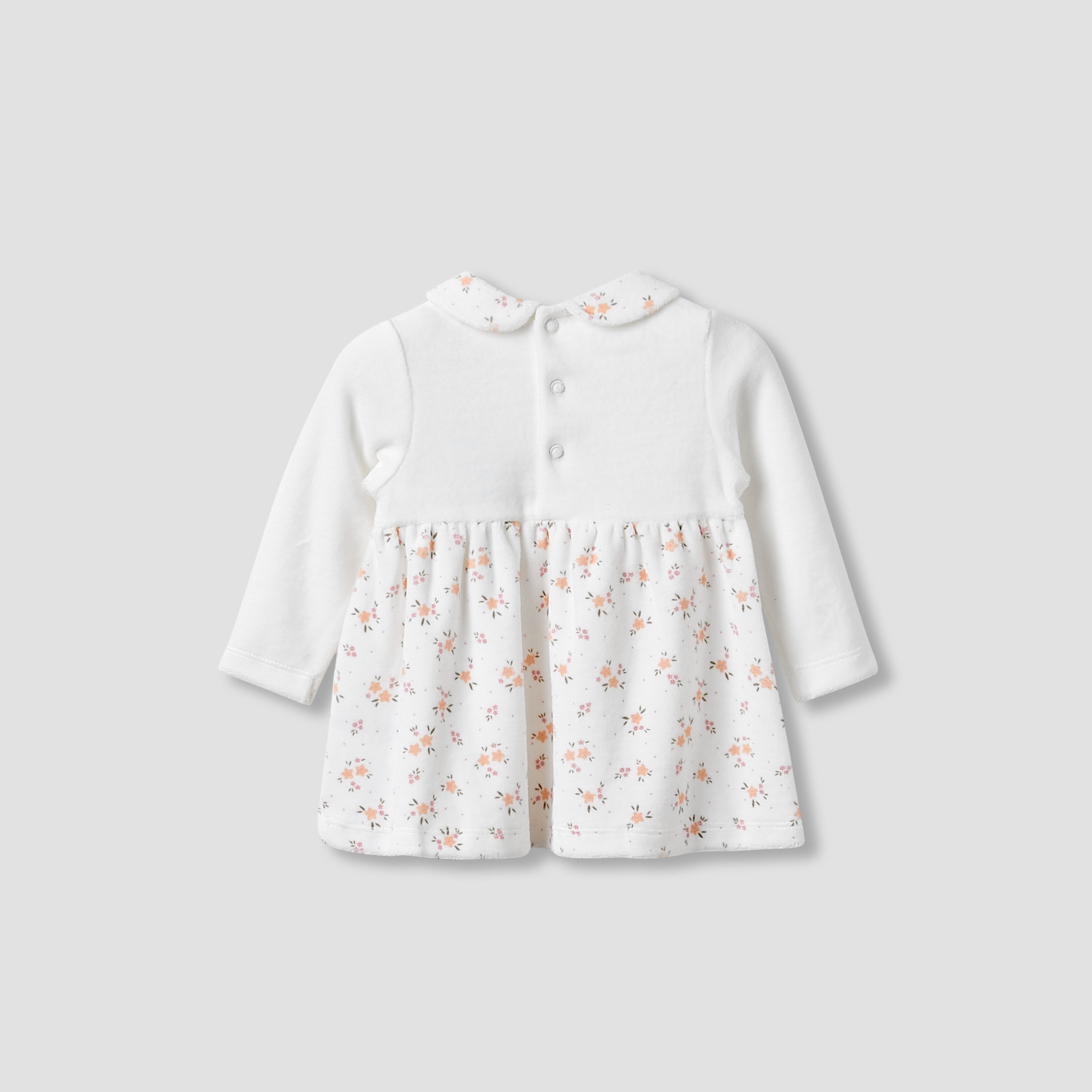 Juniors Girls A-line Dress with Floral Print - Long Sleeves - Peter Pan Collar-baby-girls-clothing-dressesandjumpsuits-image-2