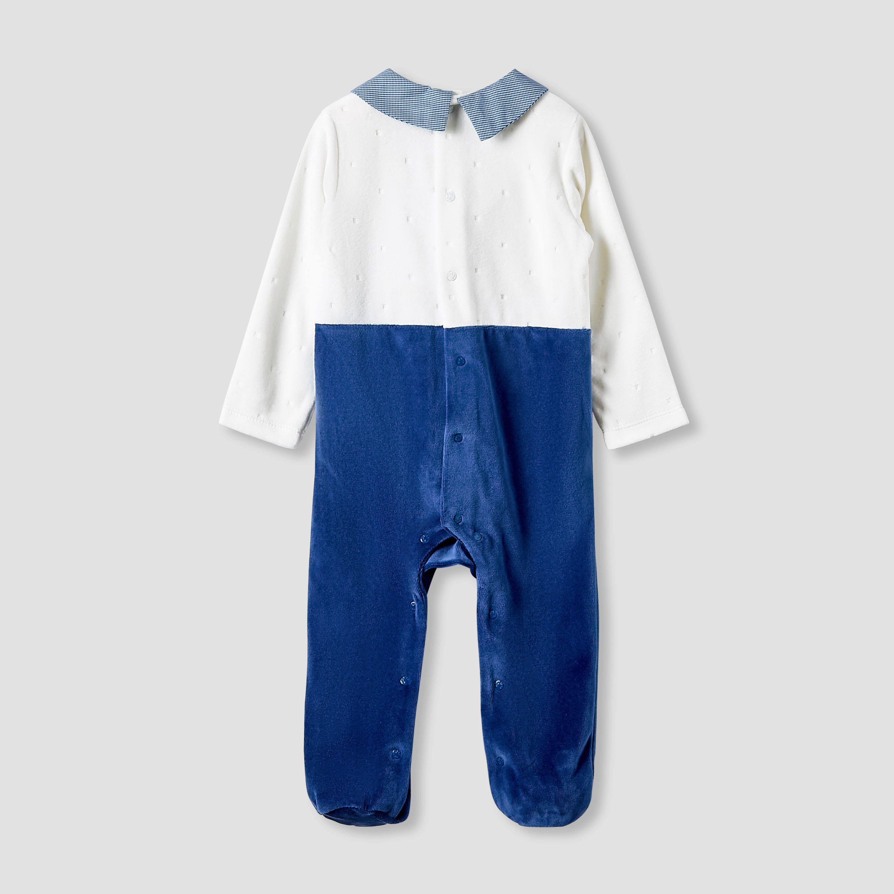 Giggles Collared Sleepsuit with Embroidered Detail - Long Sleeves-baby-boys-clothing-winterwear-sleepsuits-image-2