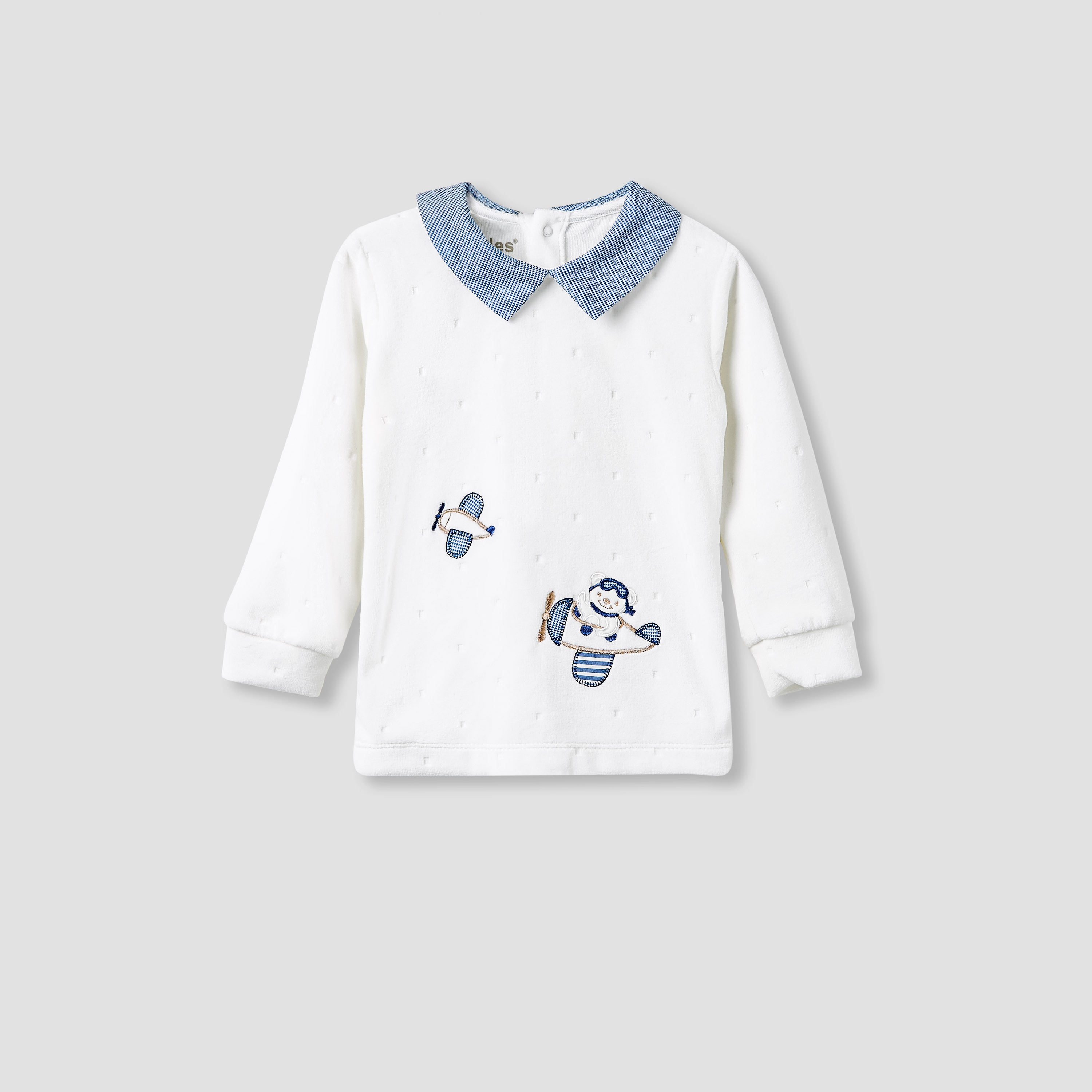 Giggles Pyjama Set with Embroidery - Long Sleeves - Collar-baby-boys-clothing-nightwear-pyjamasets-image-2