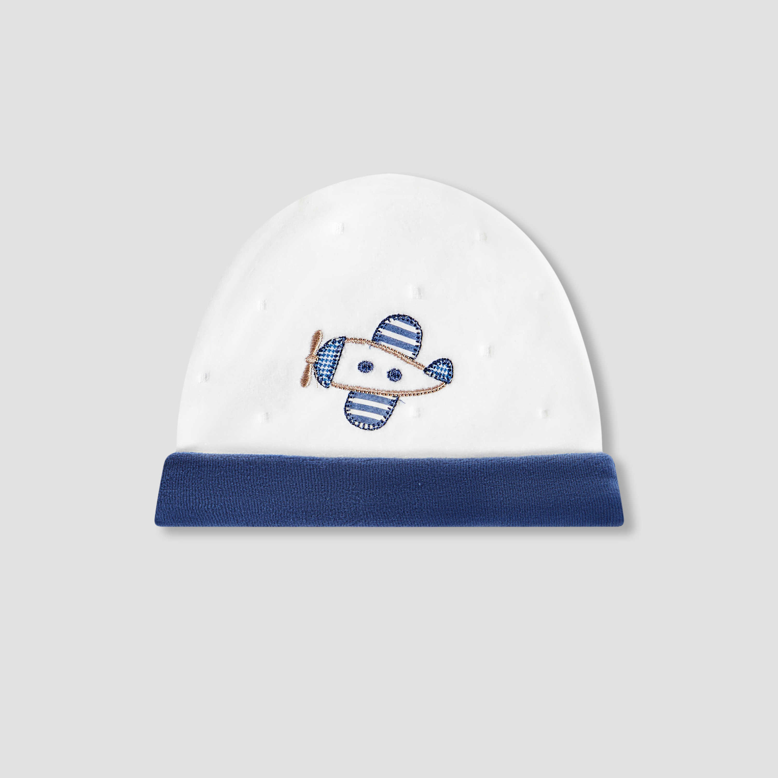 Giggles Baby Cap with Aeroplane Embroidery-baby-boys-accessories-caps-image-1