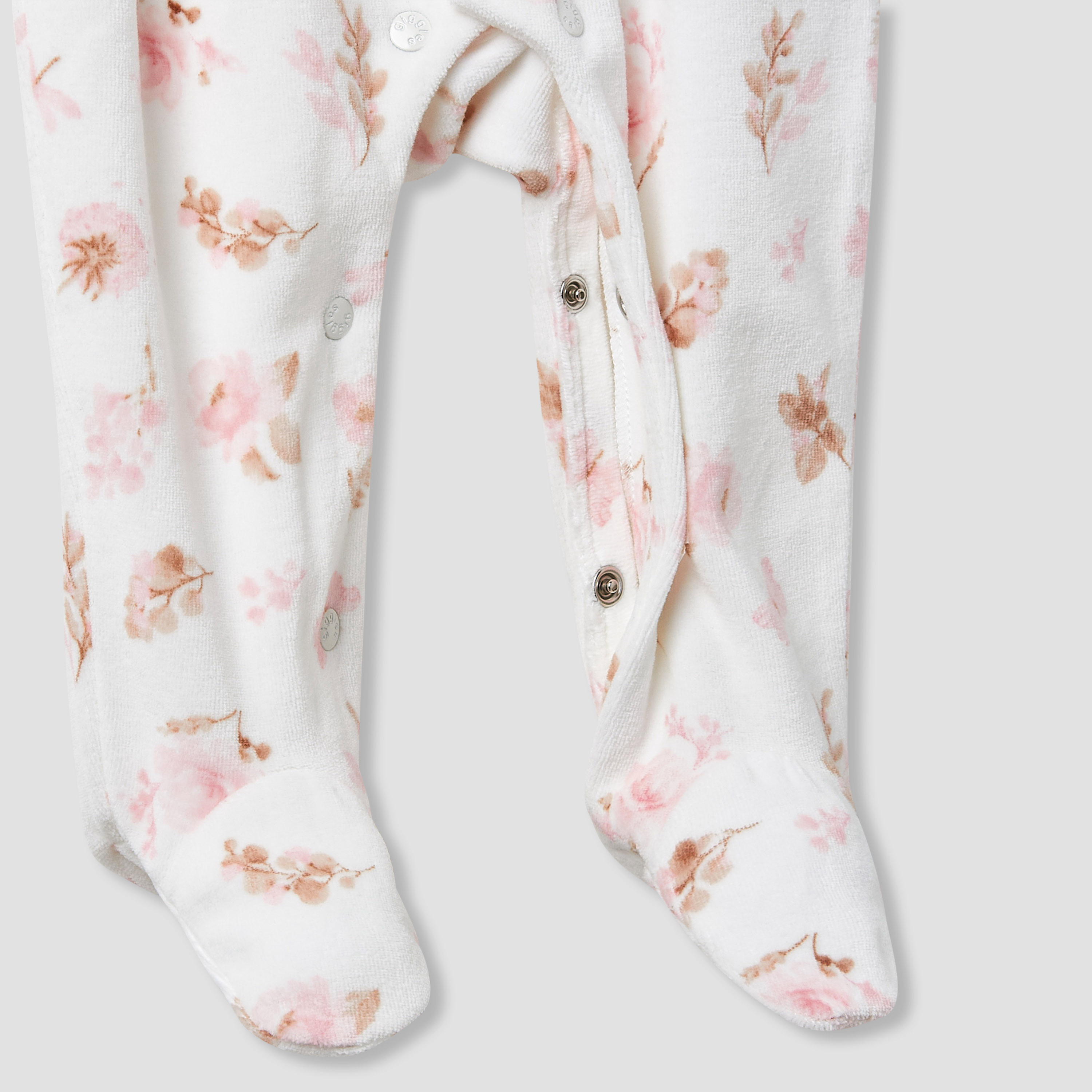 Giggles Peter Pan Collar Sleepsuit with Floral Print  - Long Sleeves-baby-girls-clothing-nightwear-sleepsuits-image-4