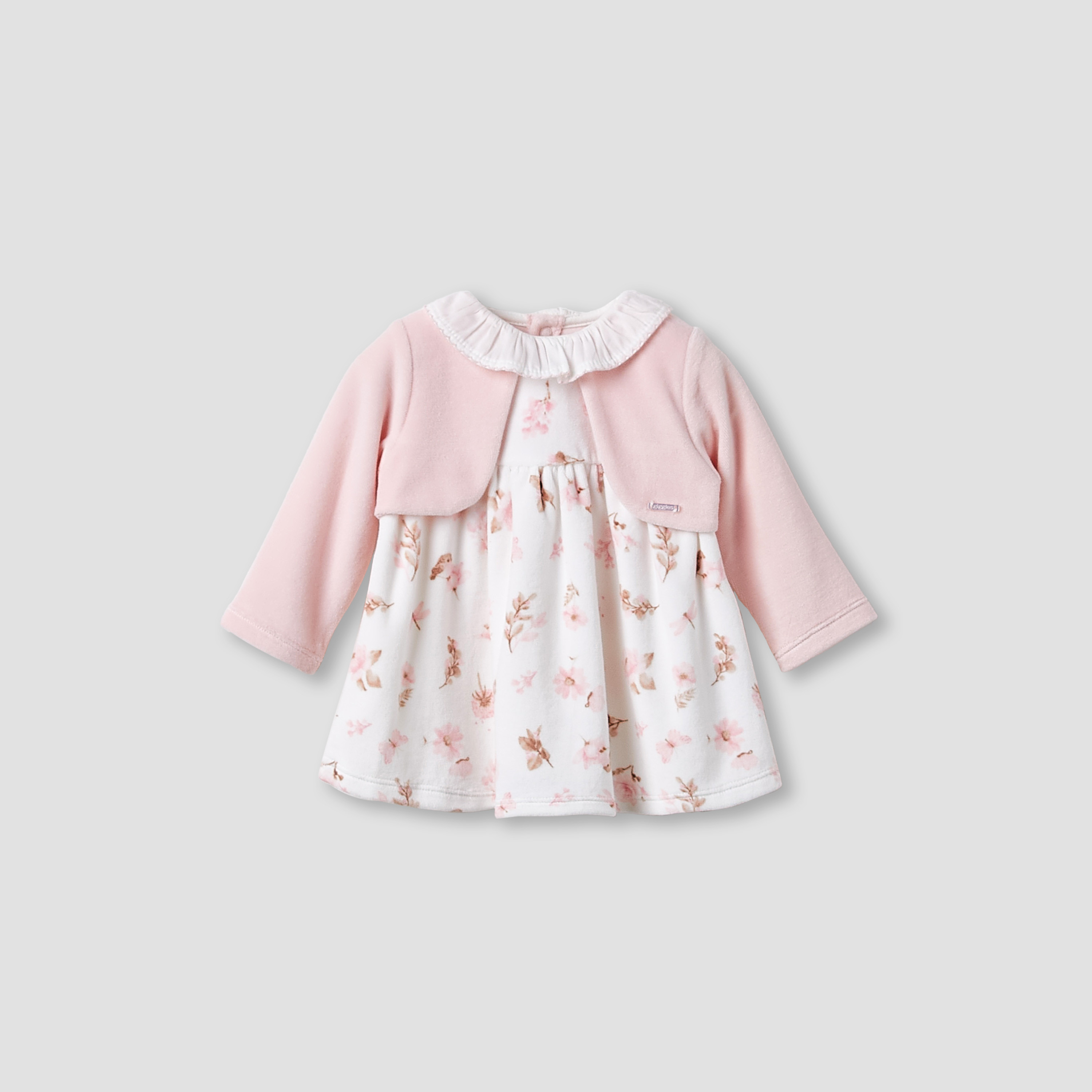 Giggles Girls Dress with Floral Print - Long Sleeves - Ruffle Collar-baby-girls-clothing-dressesandjumpsuits-image-1