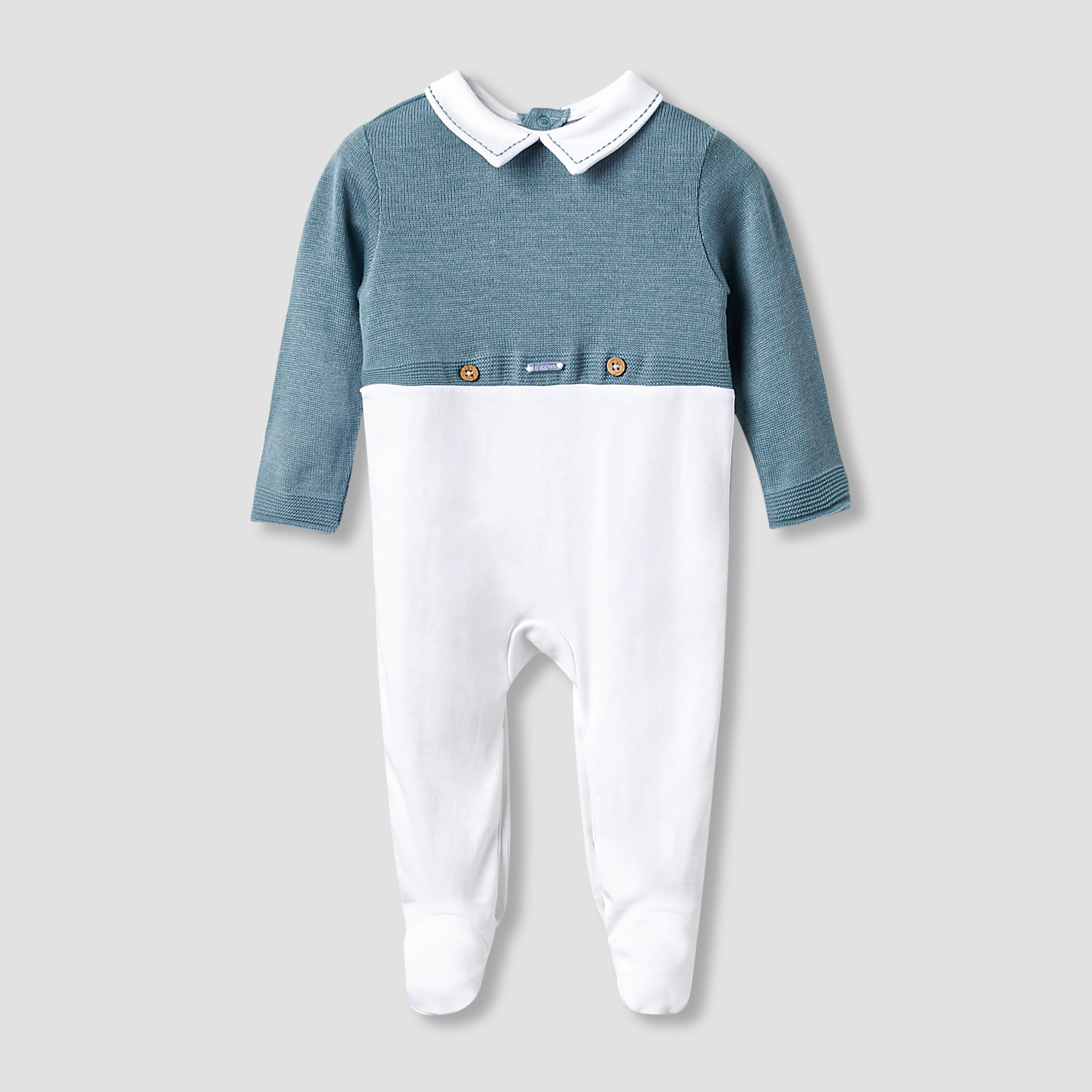 Giggles Collared Sleepsuit with Snap Button Closure - Long Sleeves-baby-boys-clothing-nightwear-sleepsuits-image-1