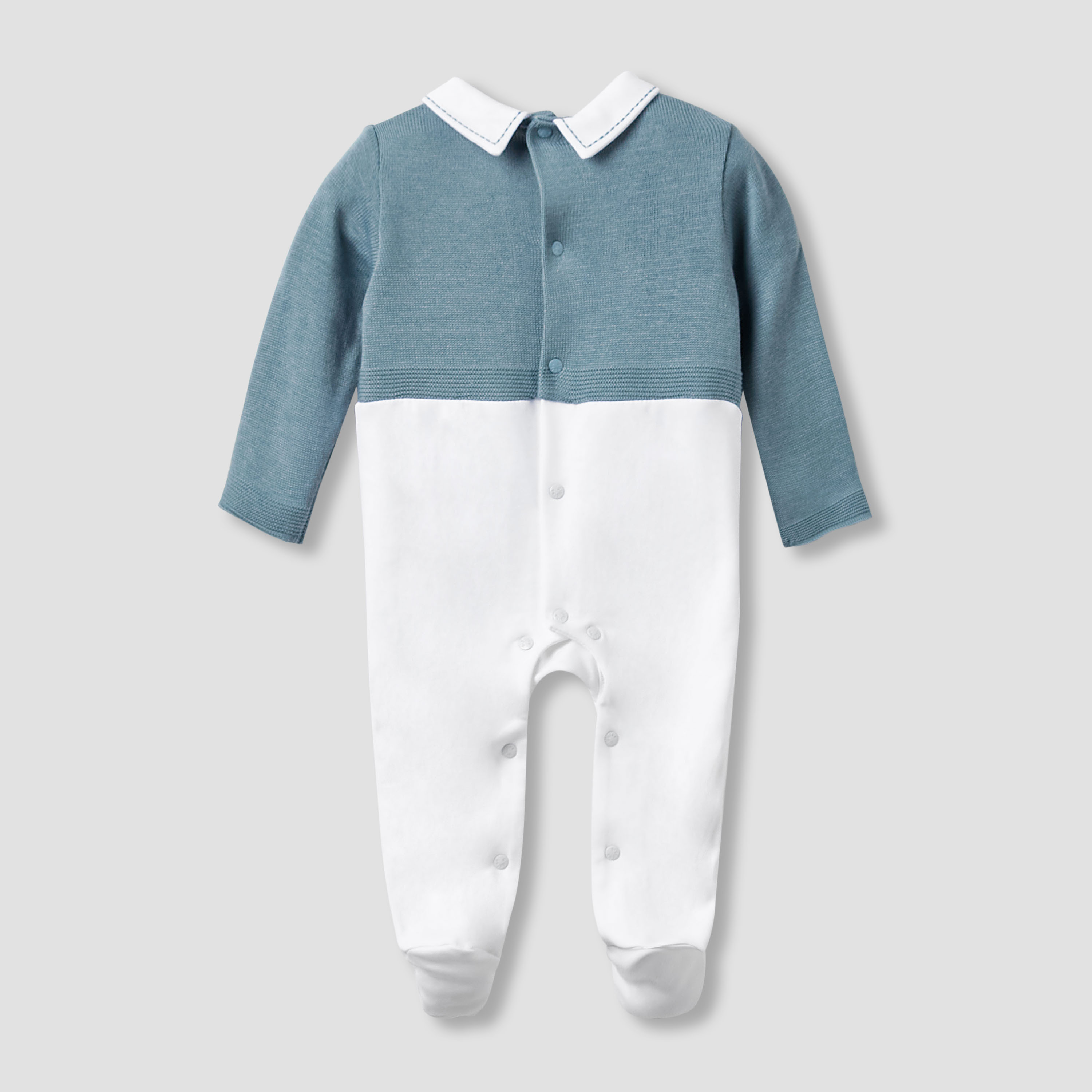 Giggles Collared Sleepsuit with Snap Button Closure - Long Sleeves-baby-boys-clothing-nightwear-sleepsuits-image-2