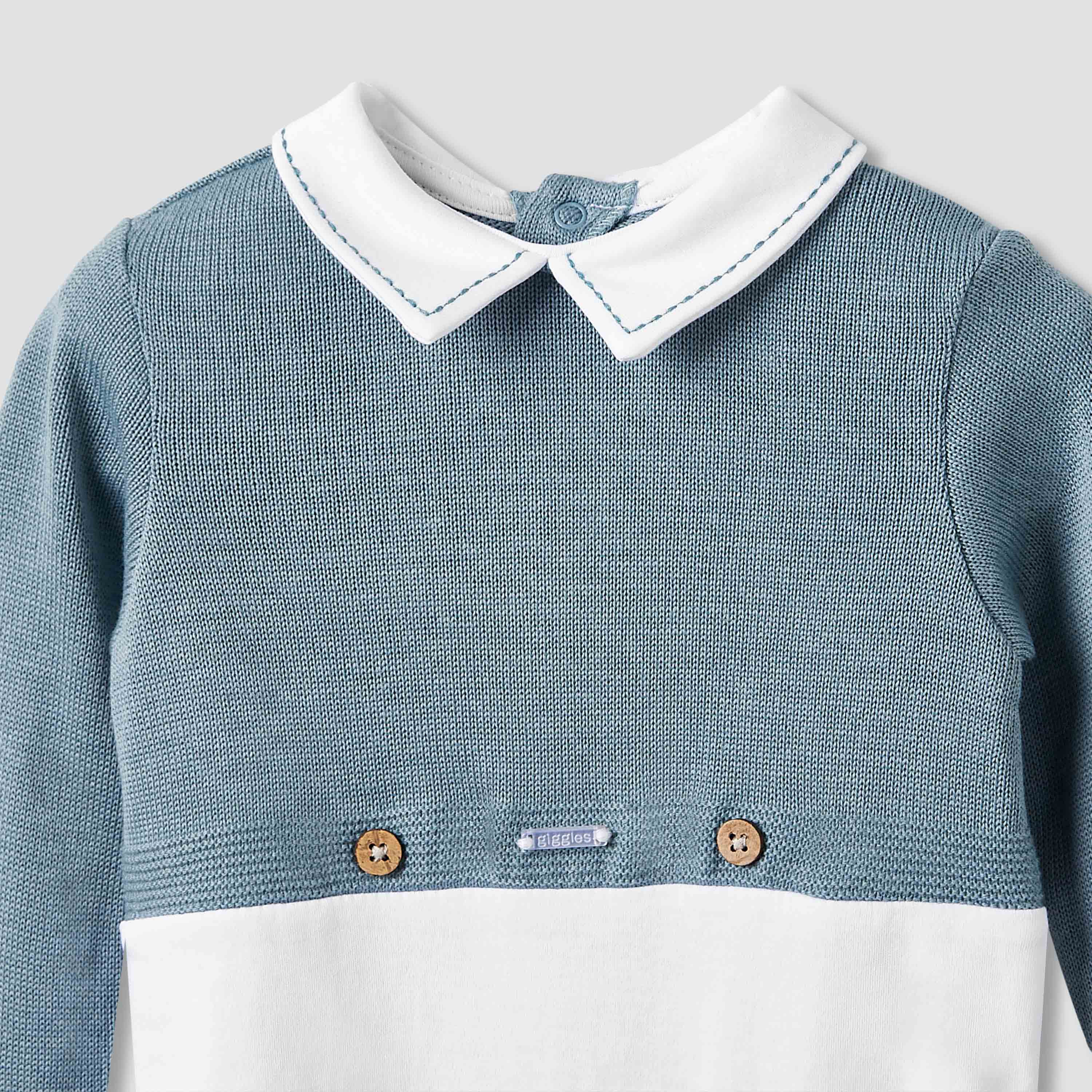 Giggles Collared Sleepsuit with Snap Button Closure - Long Sleeves-baby-boys-clothing-nightwear-sleepsuits-image-3