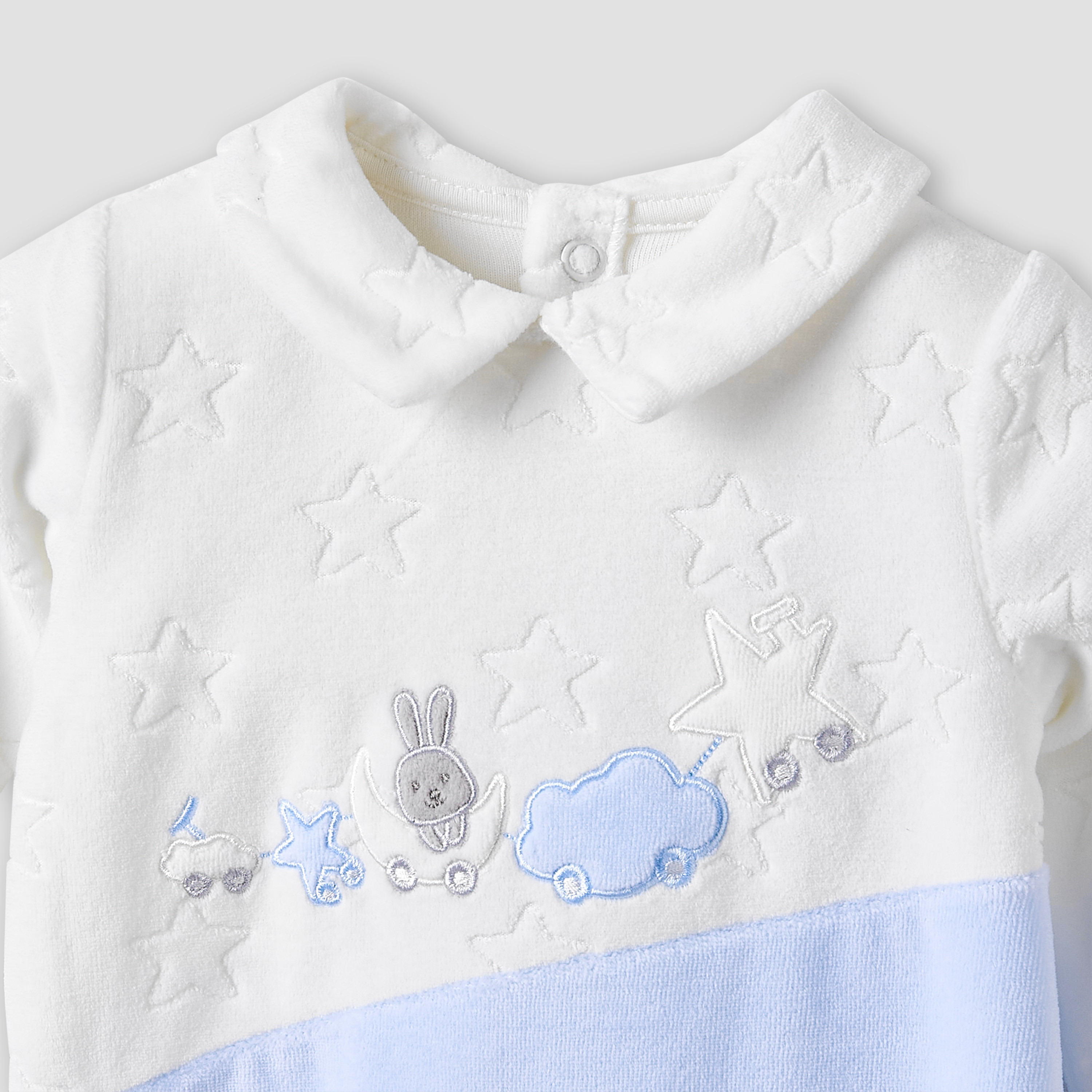 Giggles Collared Sleepsuit with Star Texture - Long Sleeves-baby-boys-clothing-winterwear-sleepsuits-image-3