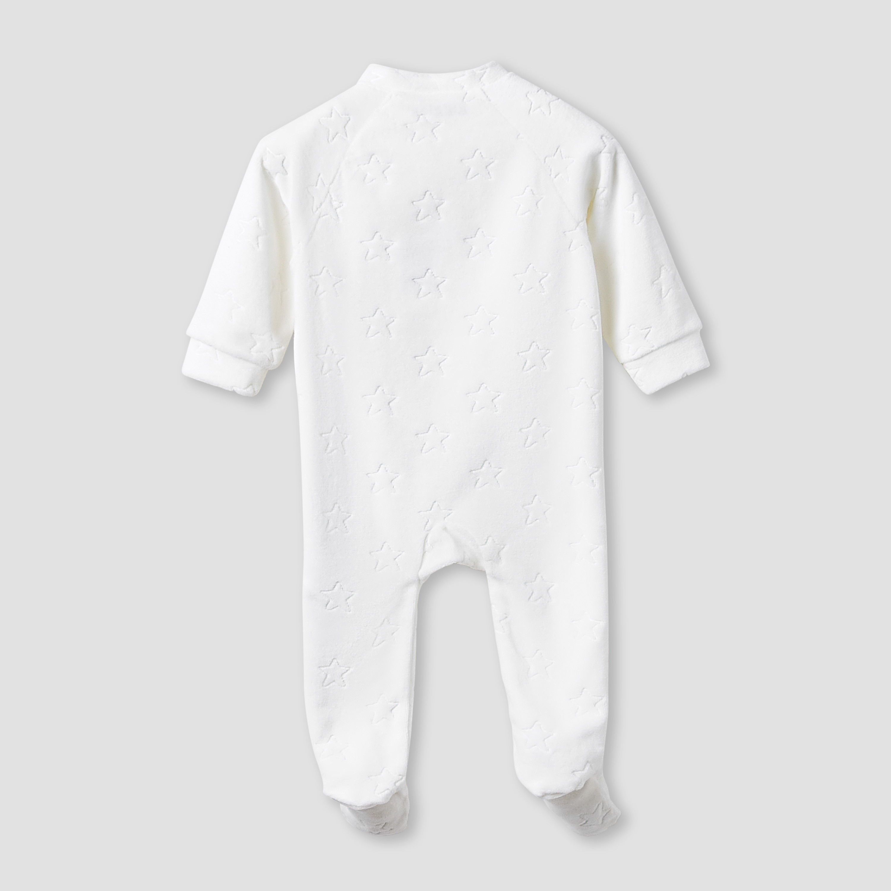 Giggles Crew Neck Sleepsuit with Embossed Star - Long Sleeves-baby-boys-clothing-winterwear-sleepsuits-image-2