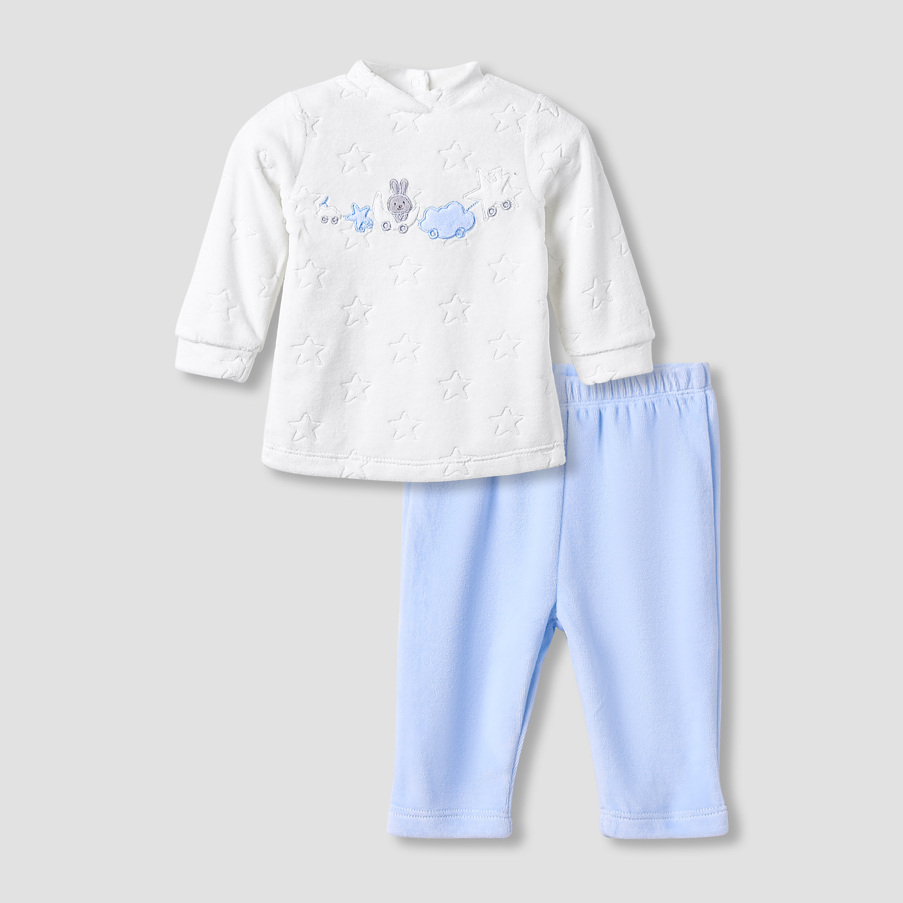 Giggles Pyjama Set with Embossed Star - Long Sleeves - Crew Neck-baby-boys-clothing-nightwear-pyjamasets-image-1