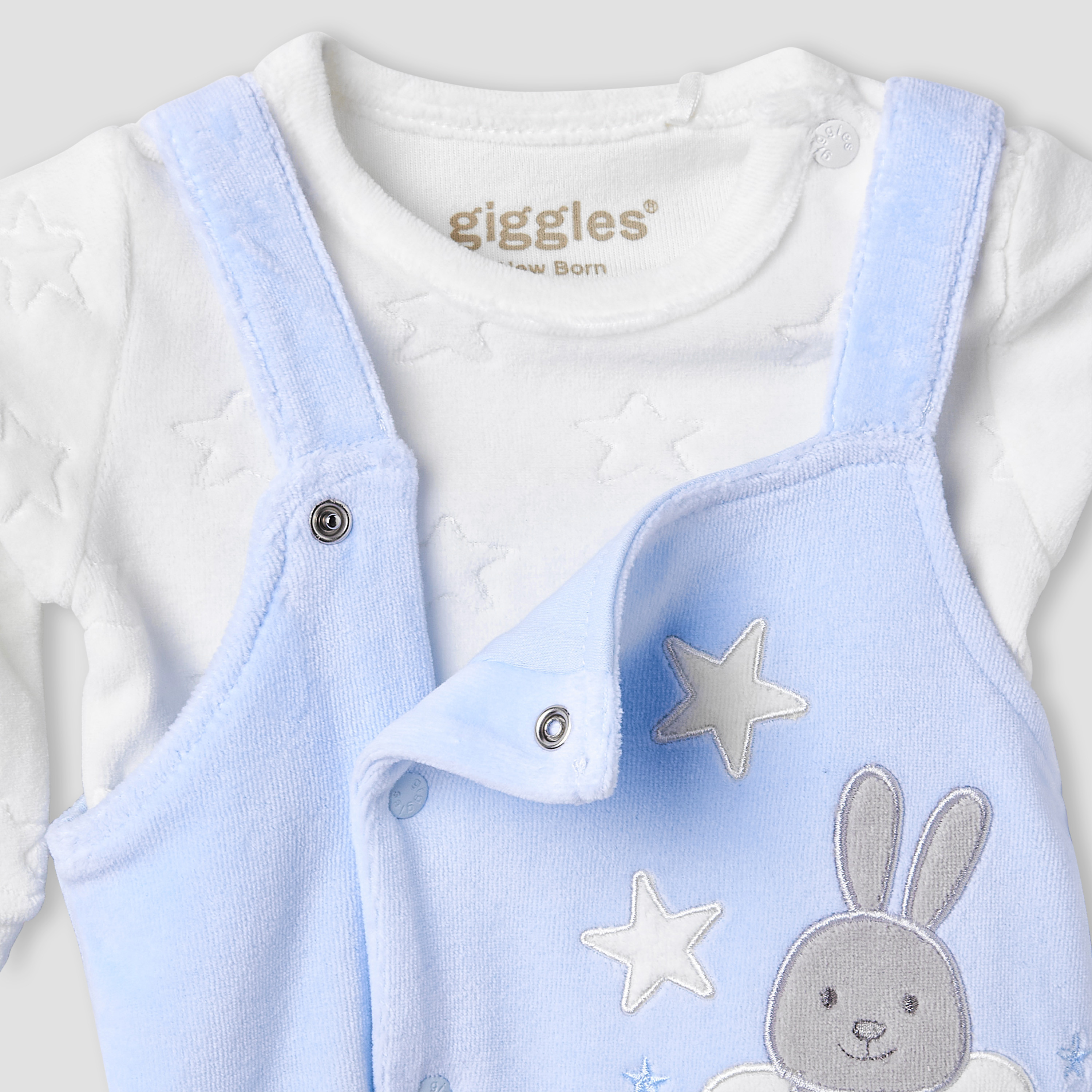 طقم دنغري بحمالات قابلة للتعديل - وياقة مستديرة - بدون أكمام للبنات من جيجلز-boys-clothing-rompersanddungarees-image-3