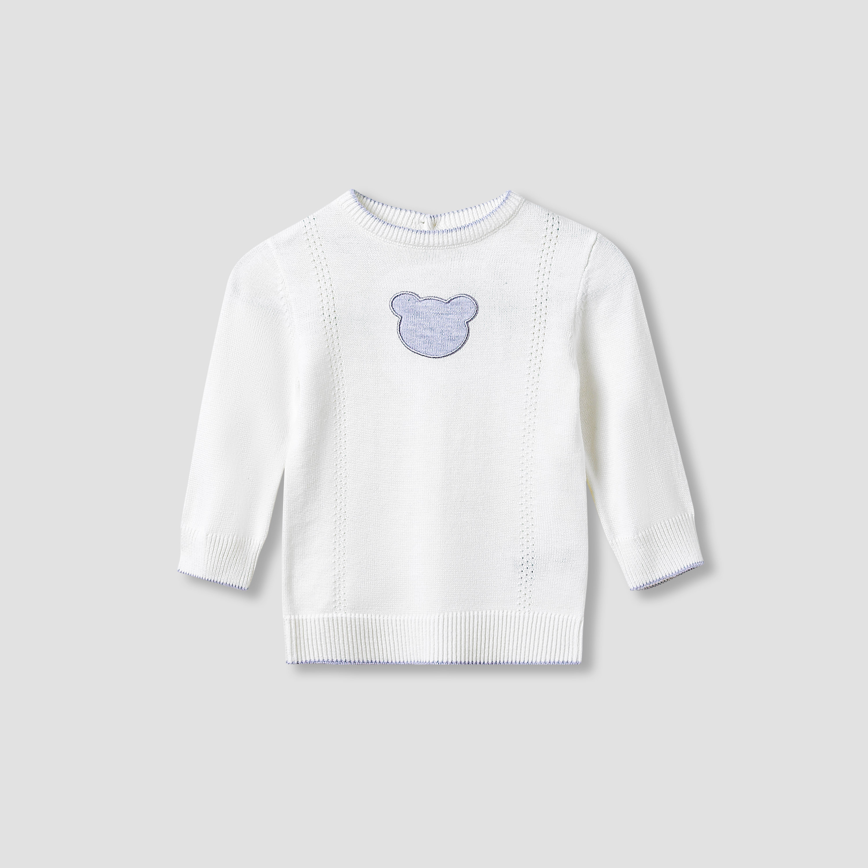 Giggles Pyjama Set with Bear Applique - Cotton - Long Sleeves - Round Neck-baby-boys-clothing-nightwear-pyjamasets-image-2