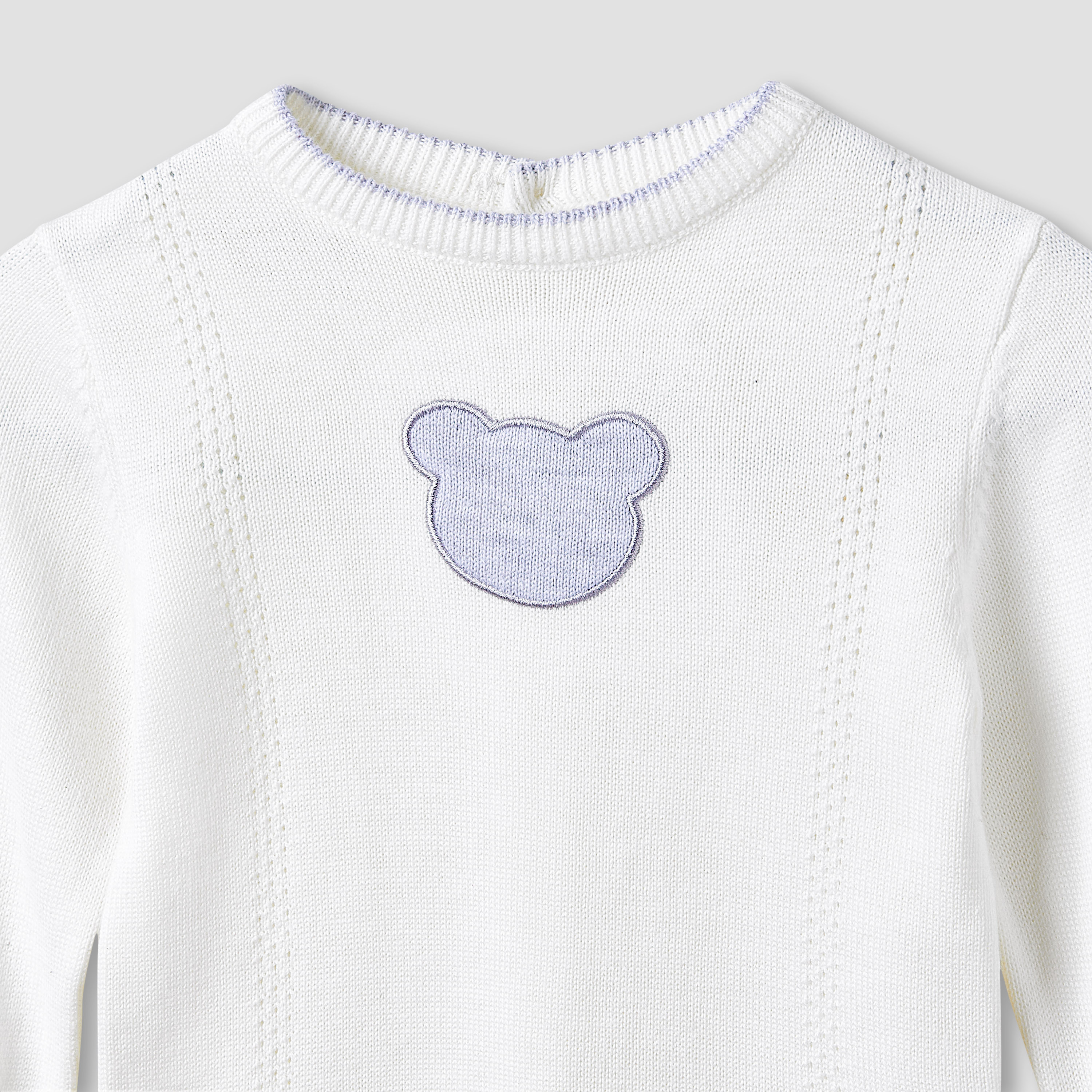 Giggles Pyjama Set with Bear Applique - Cotton - Long Sleeves - Round Neck-baby-boys-clothing-nightwear-pyjamasets-image-4
