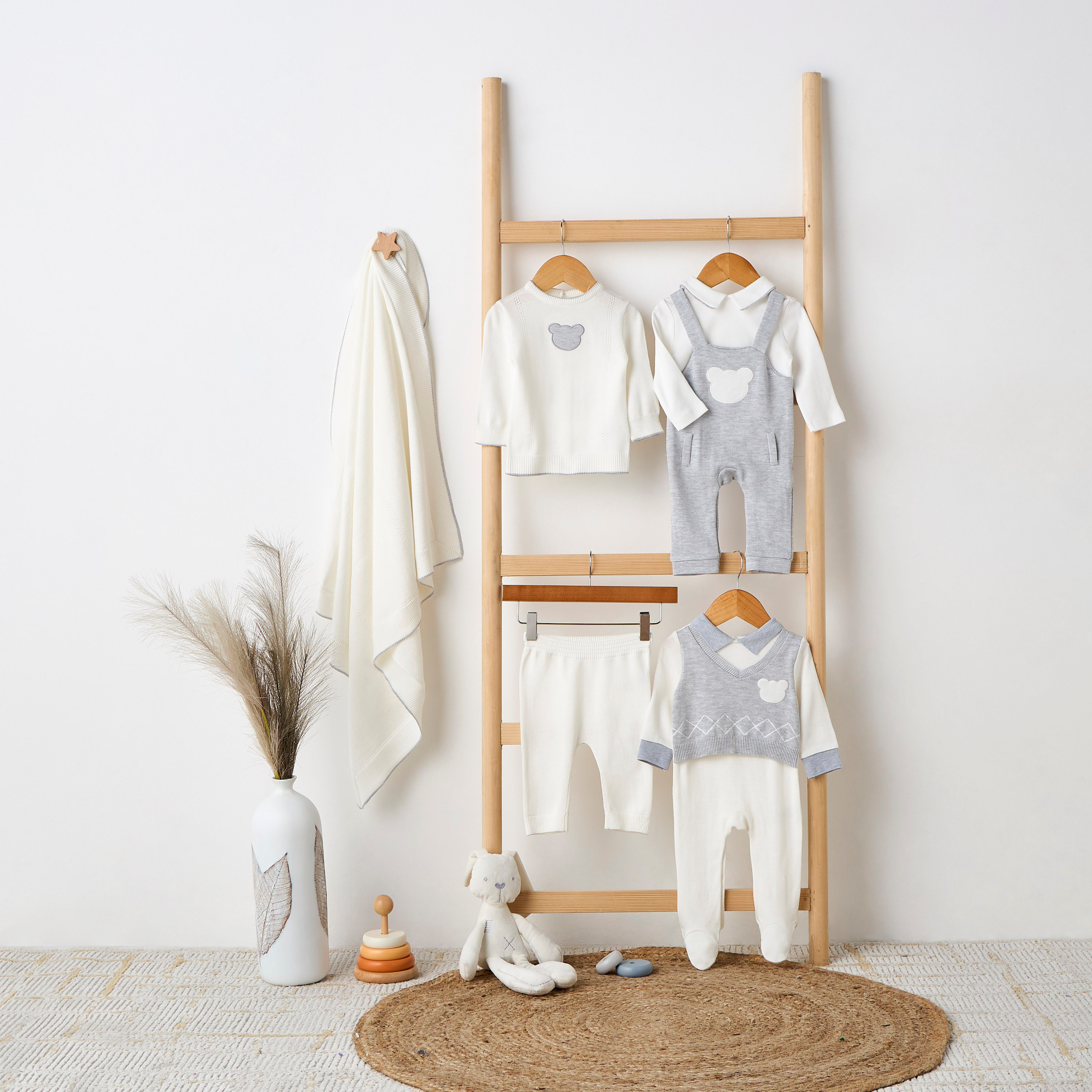 Giggles Pyjama Set with Bear Applique - Cotton - Long Sleeves - Round Neck-baby-boys-clothing-nightwear-pyjamasets-image-8