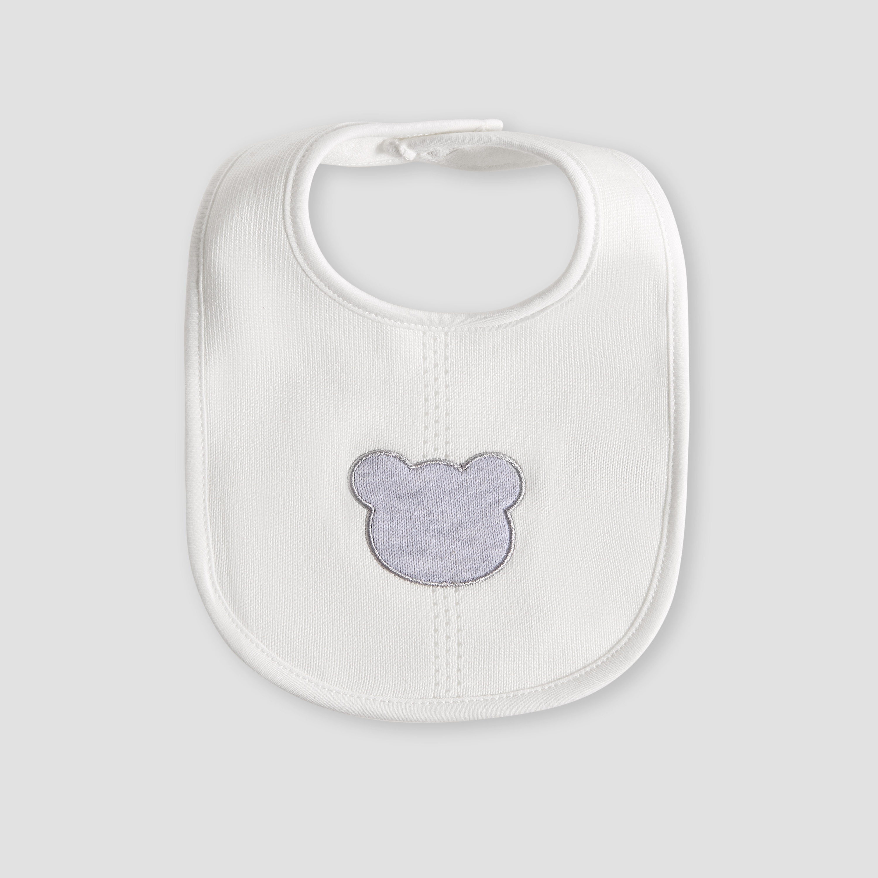 Giggles Baby Bib with Bear Applique-baby-feeding-bibs-image-1