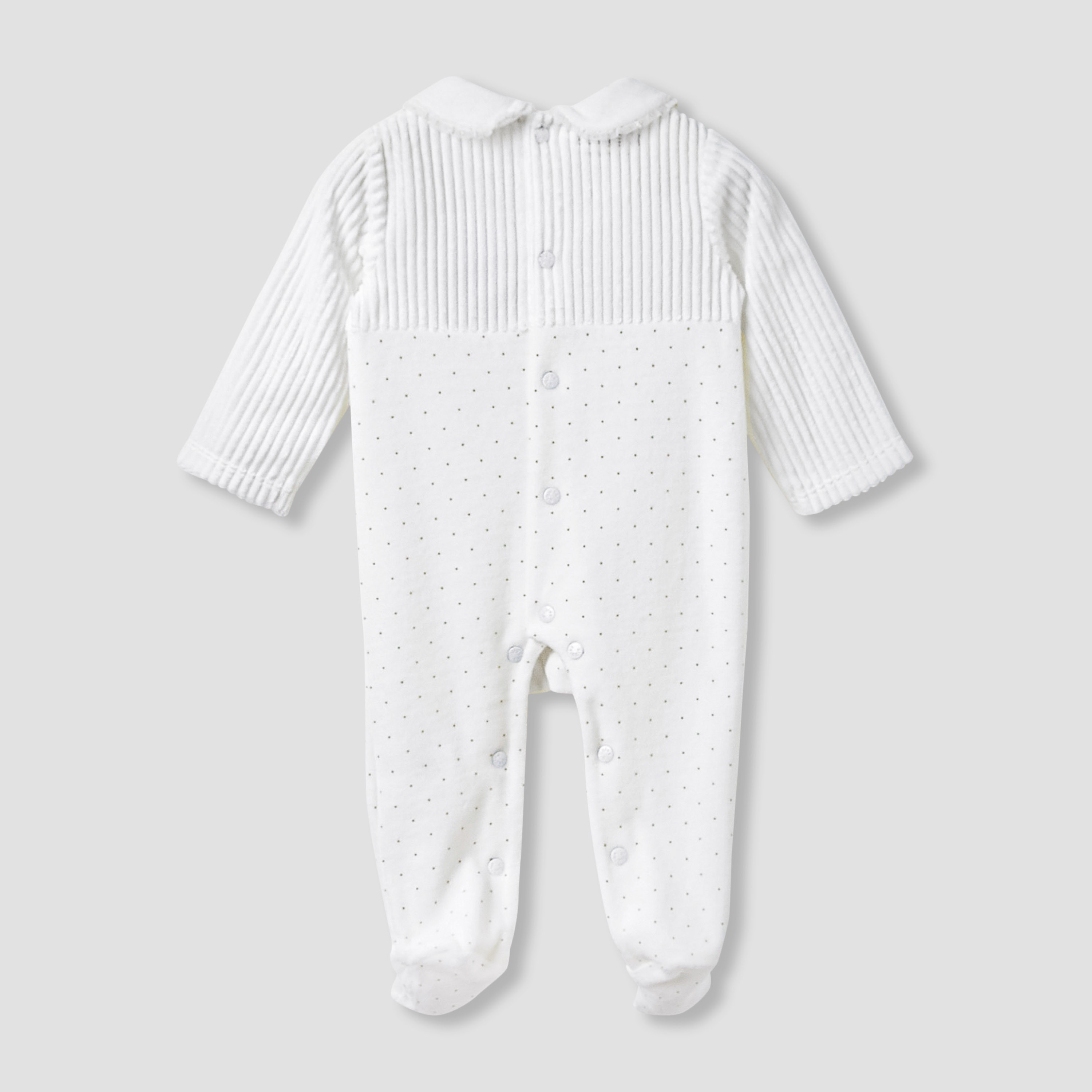 بدلة نوم مغلقة القدمين بياقة وأكمام طويلة وتطريز زهري من جيجلز-baby-girls-clothing-nightwear-sleepsuits-image-2