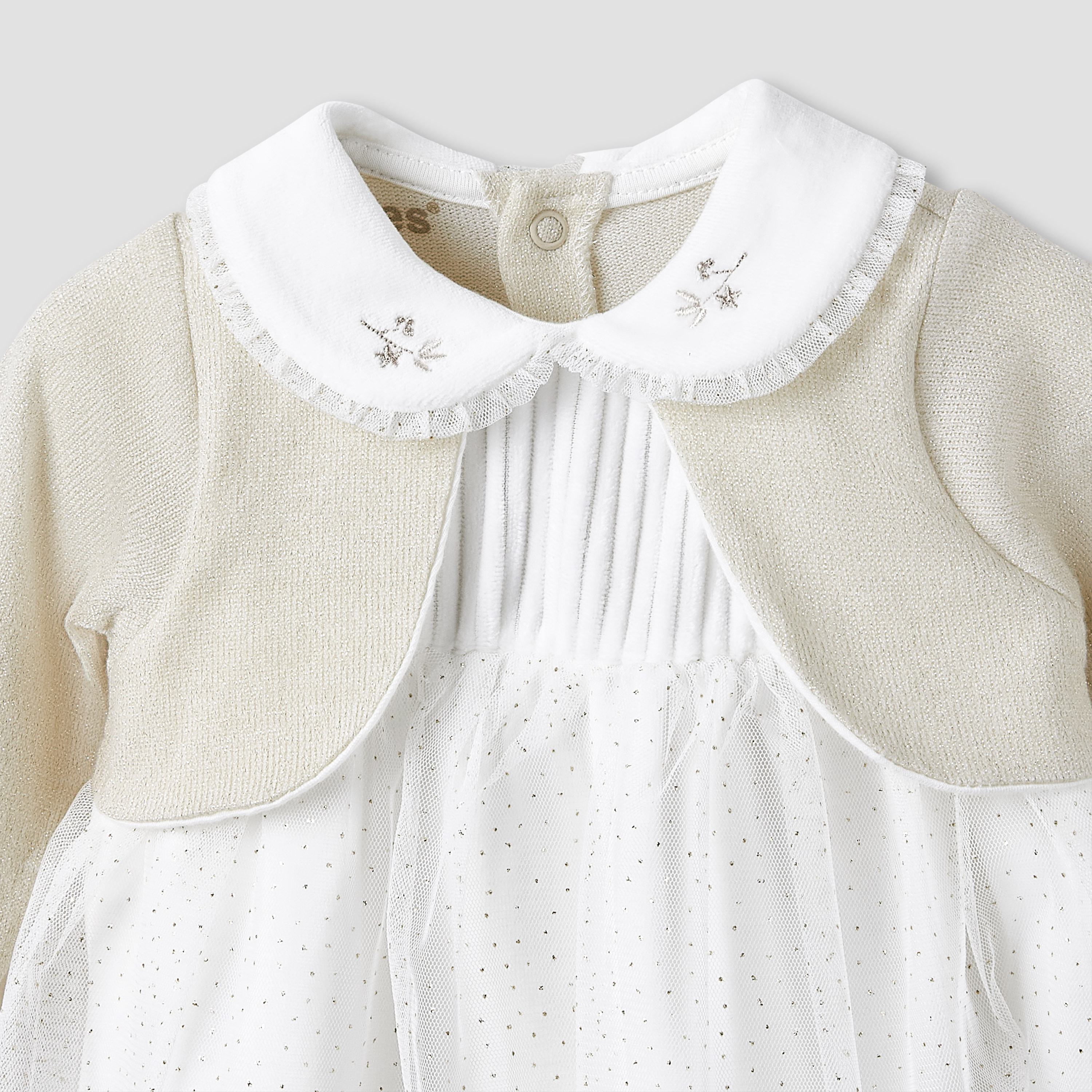 فستان إيه لاين بأكمام طويلة وياقة بيتر بان وتطريز زهري للبنات من جيجلز-baby-girls-clothing-dressesandjumpsuits-image-3