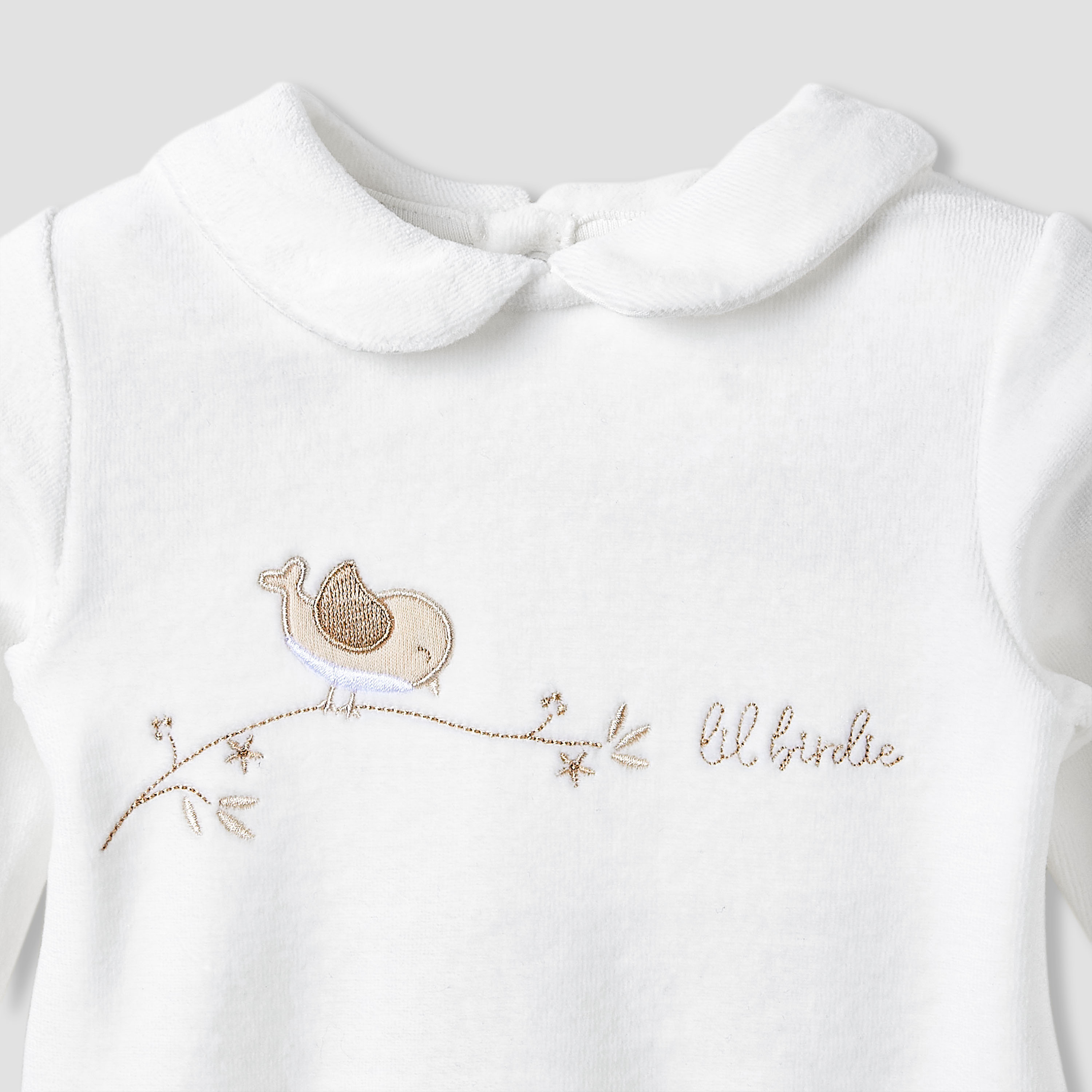 Giggles Pyjama Set with Bird Applique - Long Sleeves - Peter Pan Collar-baby-girls-clothing-nightwear-pyjamasets-image-4